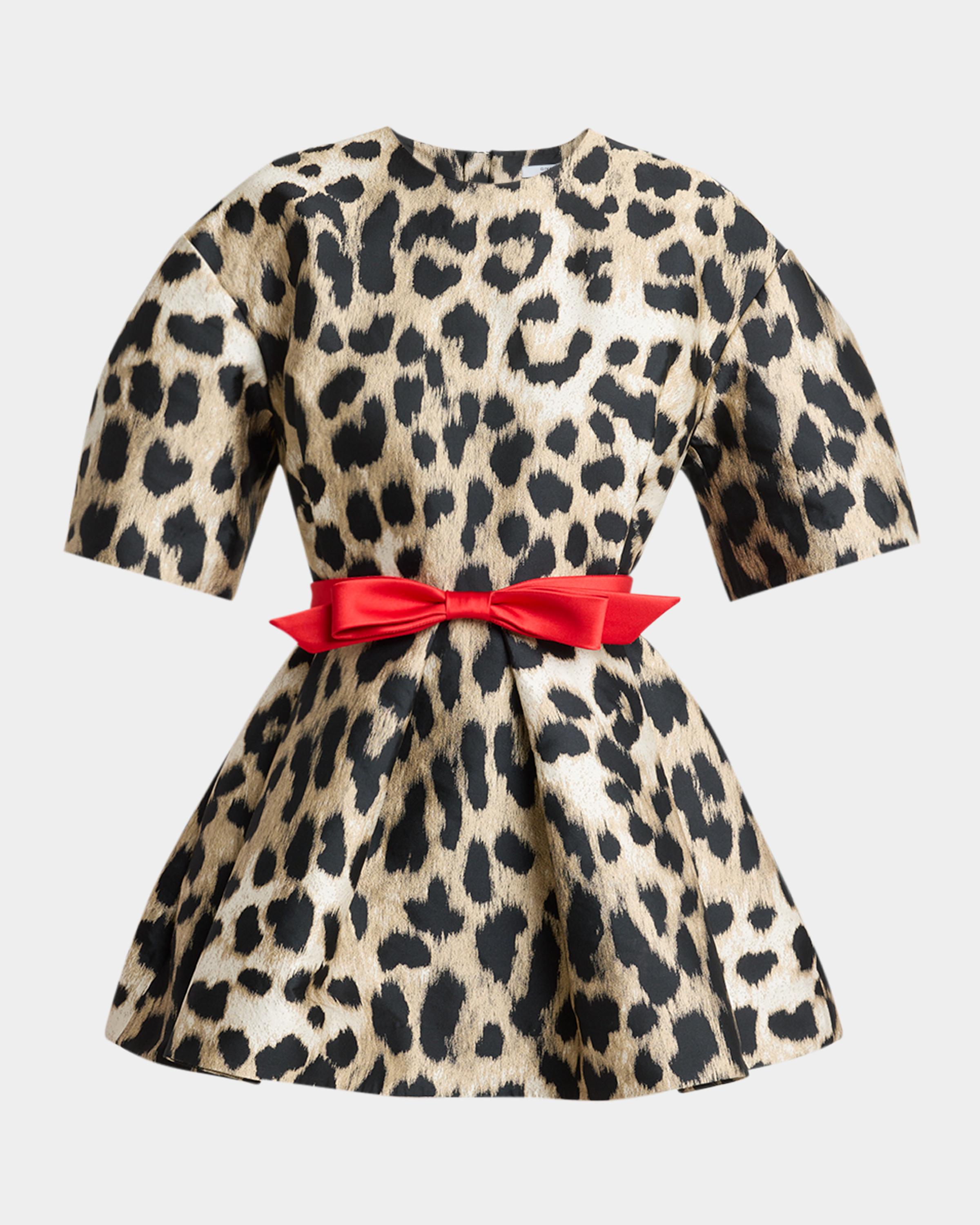 Givenchy - Cocoon Mini Dress In Leopard Jacquard - Beige - Women