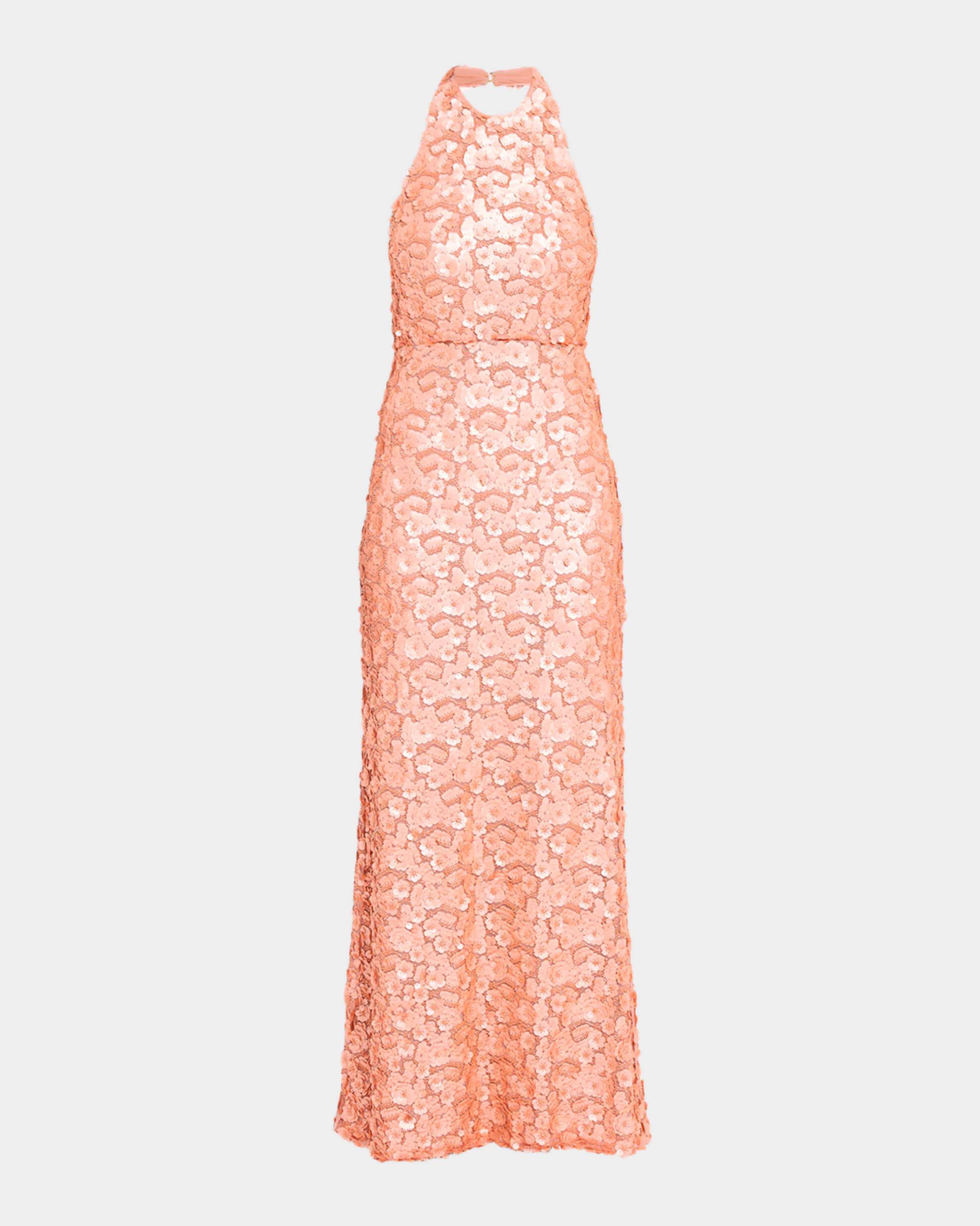 Ramy Brook Kinsley Floral Sequin Halter Gown | Neiman Marcus