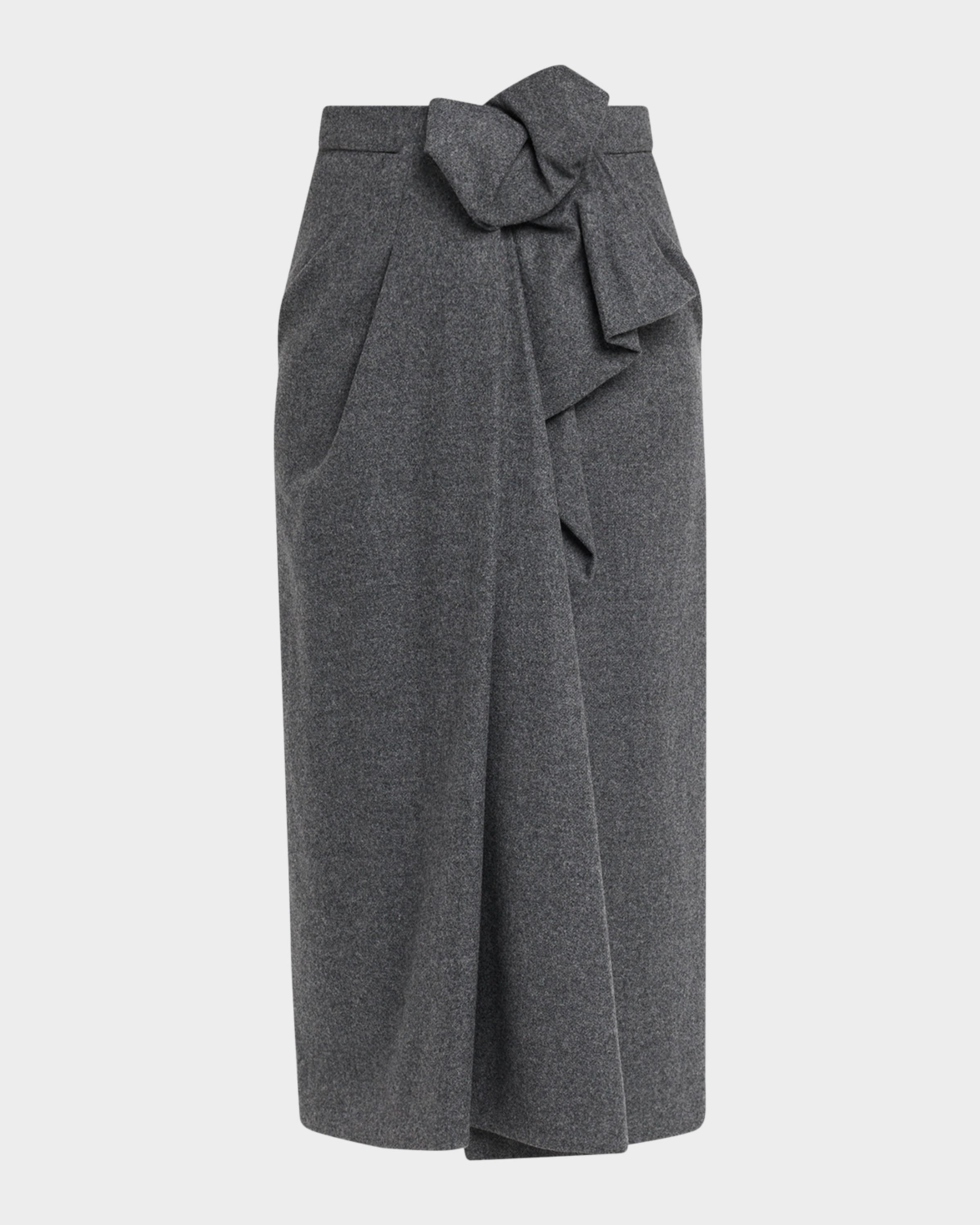 Michael Kors Collection Origami Draped Wool Midi Skirt | Neiman Marcus