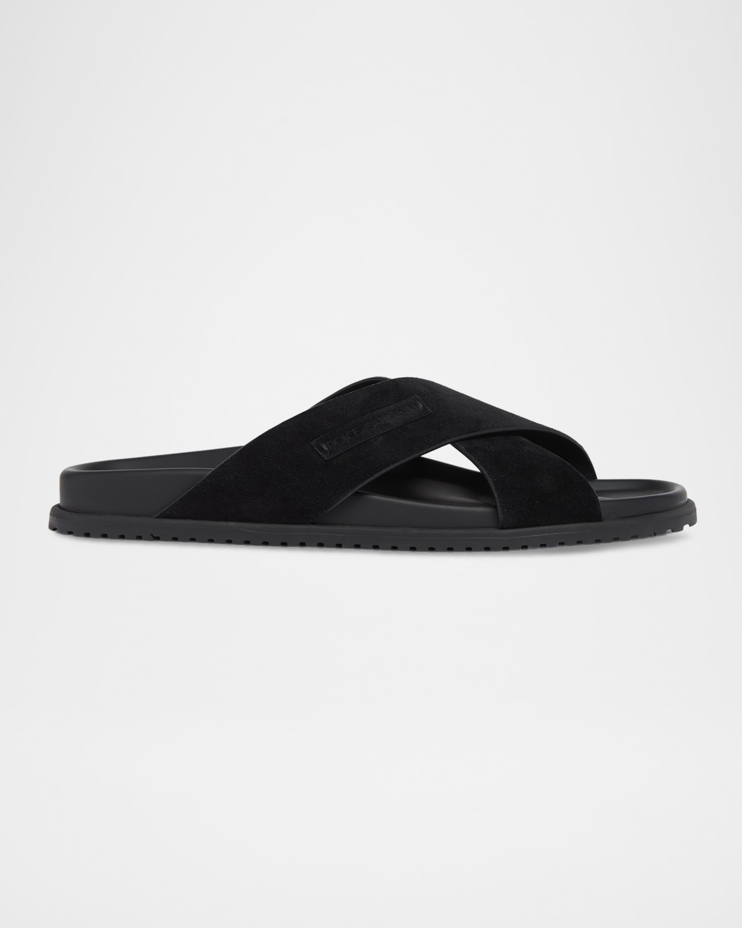 Dolce&Gabbana Men's Suede Criss-Cross Sandals | Neiman Marcus