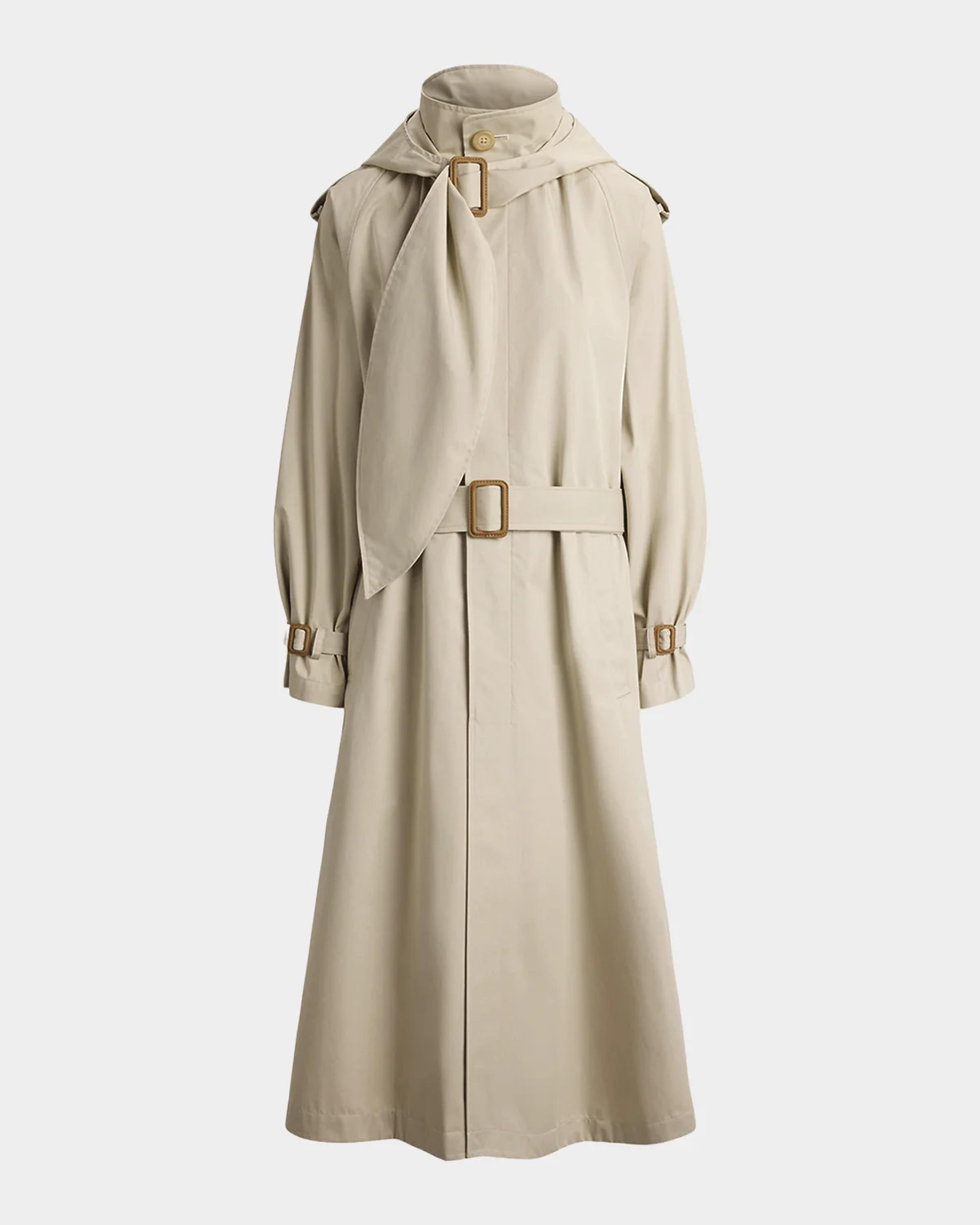 Polo Ralph Lauren トレンチコート ベージュ Polo Ralph Lauren Buckled-Scarf Hooded Trench Coat | Neiman Marcus