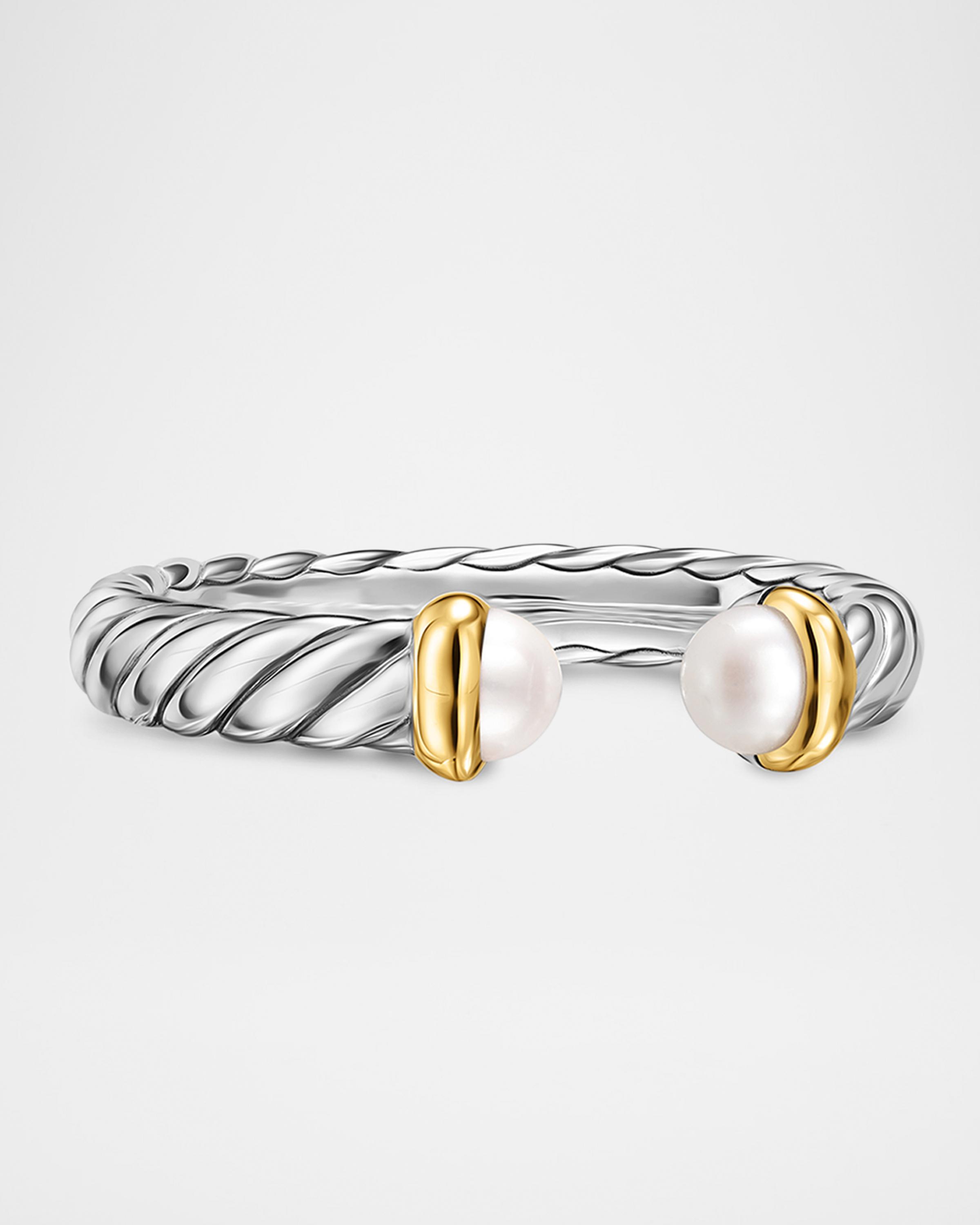 David Yurman Cable Flex Open Ring in Silver and 14K Gold, 3.4mm 