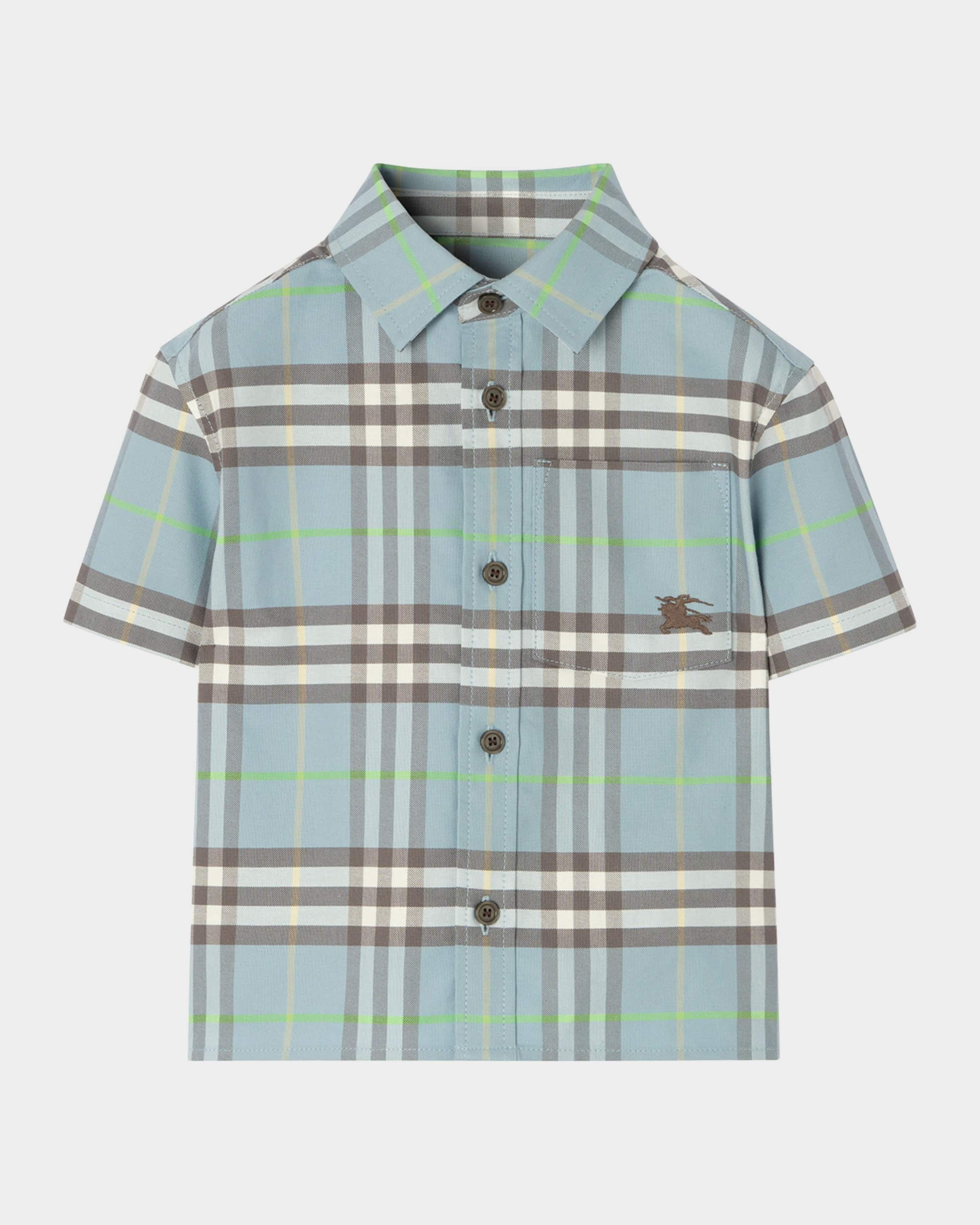 Burberry Boy's Billy Check Cotton Oxford Shirt, Size 12M-3
