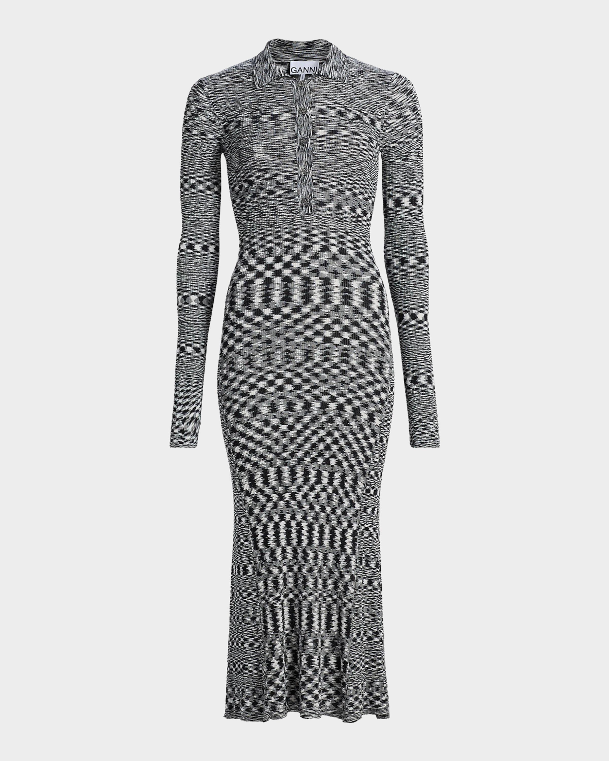 GANNI Polo Dress in Spacedyed Knit