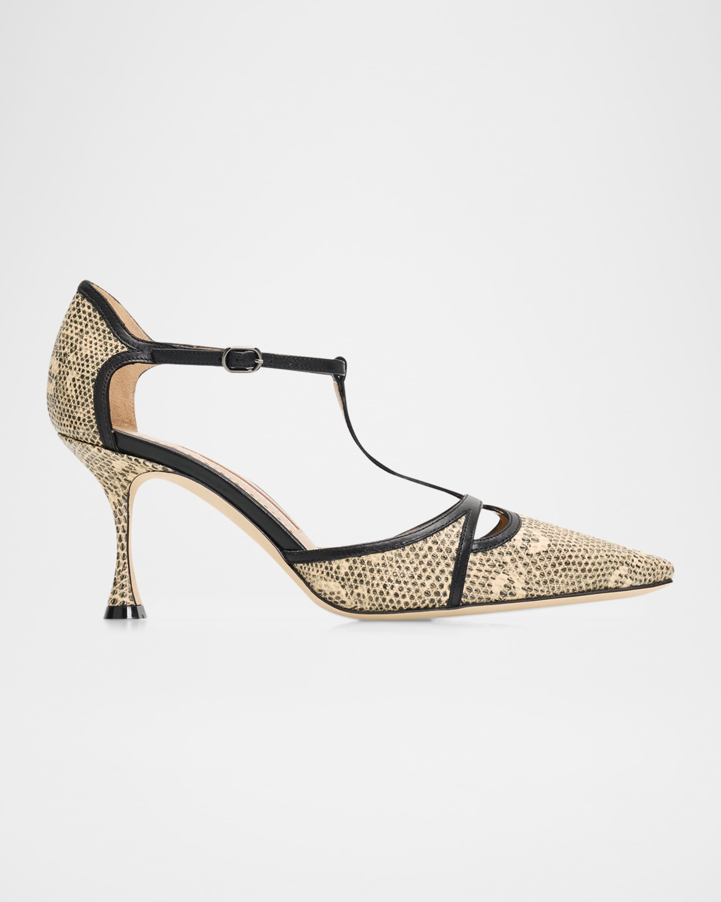 Manolo Blahnik ハイヒール パンプス 23cm 36 snake Manolo Blahnik 70mm Gish Snake-Embossed Leather Pumps | Neiman Marcus