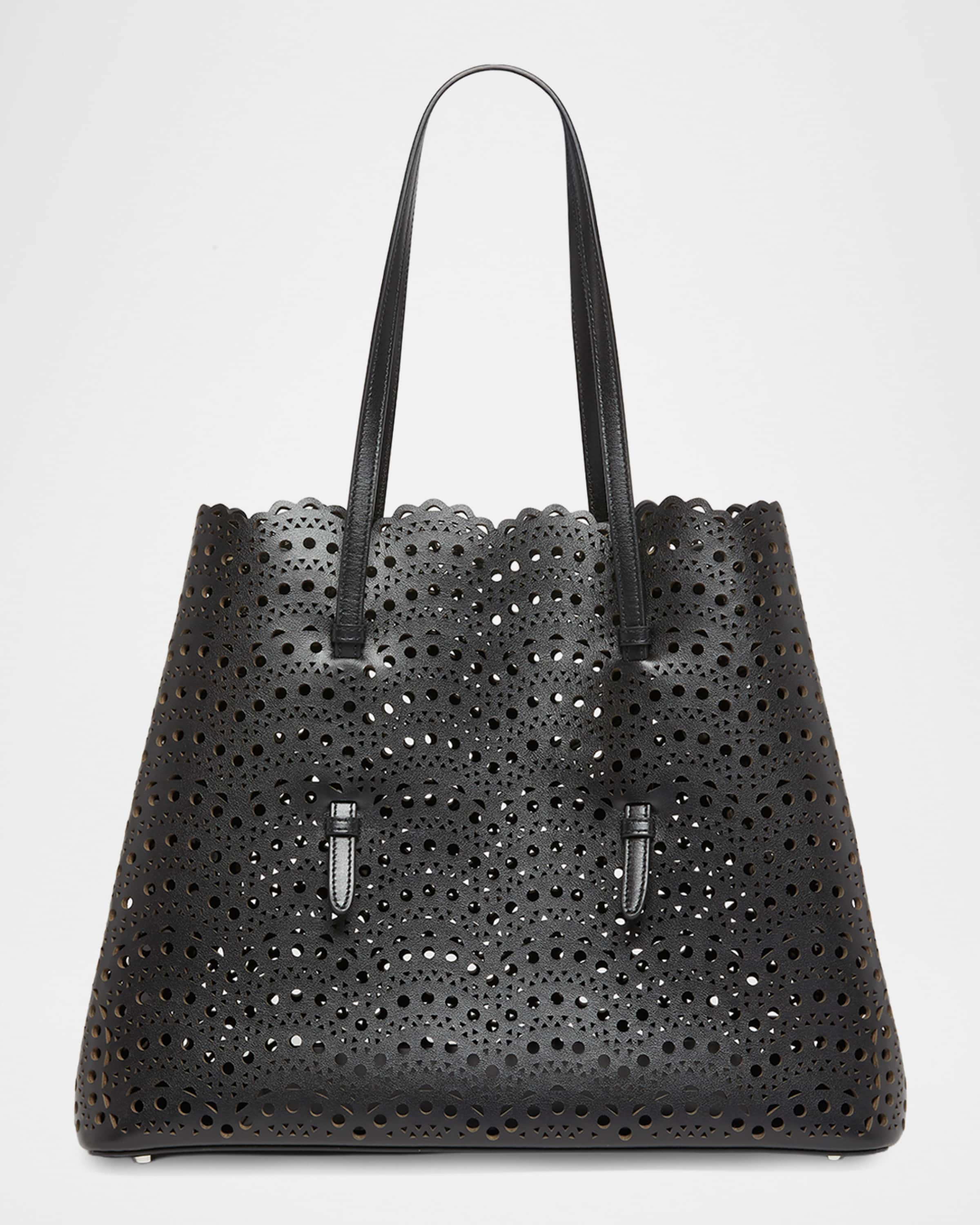 ALAIA Mina 37 Large Perforated Leather Tote Bag | Neiman Marcus