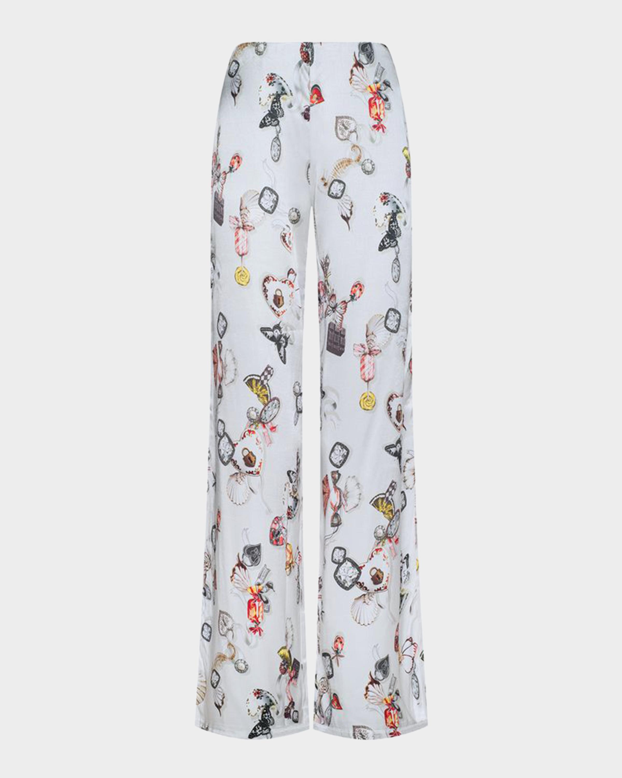 Kimia Printed Satin Wide-Leg Pants