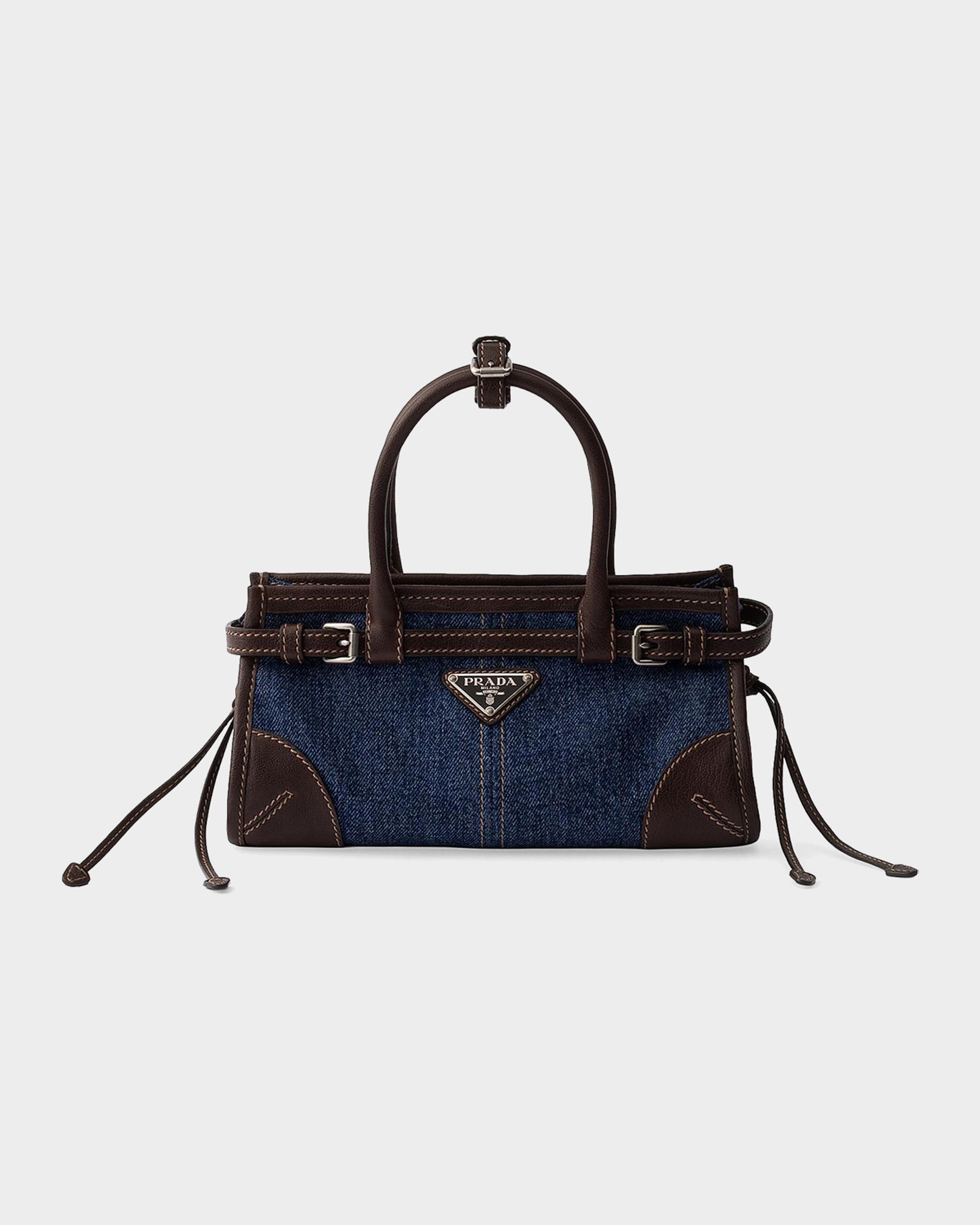 Prada Prada Bonnie Small Denim And Leather Handbag | Neiman Marcus