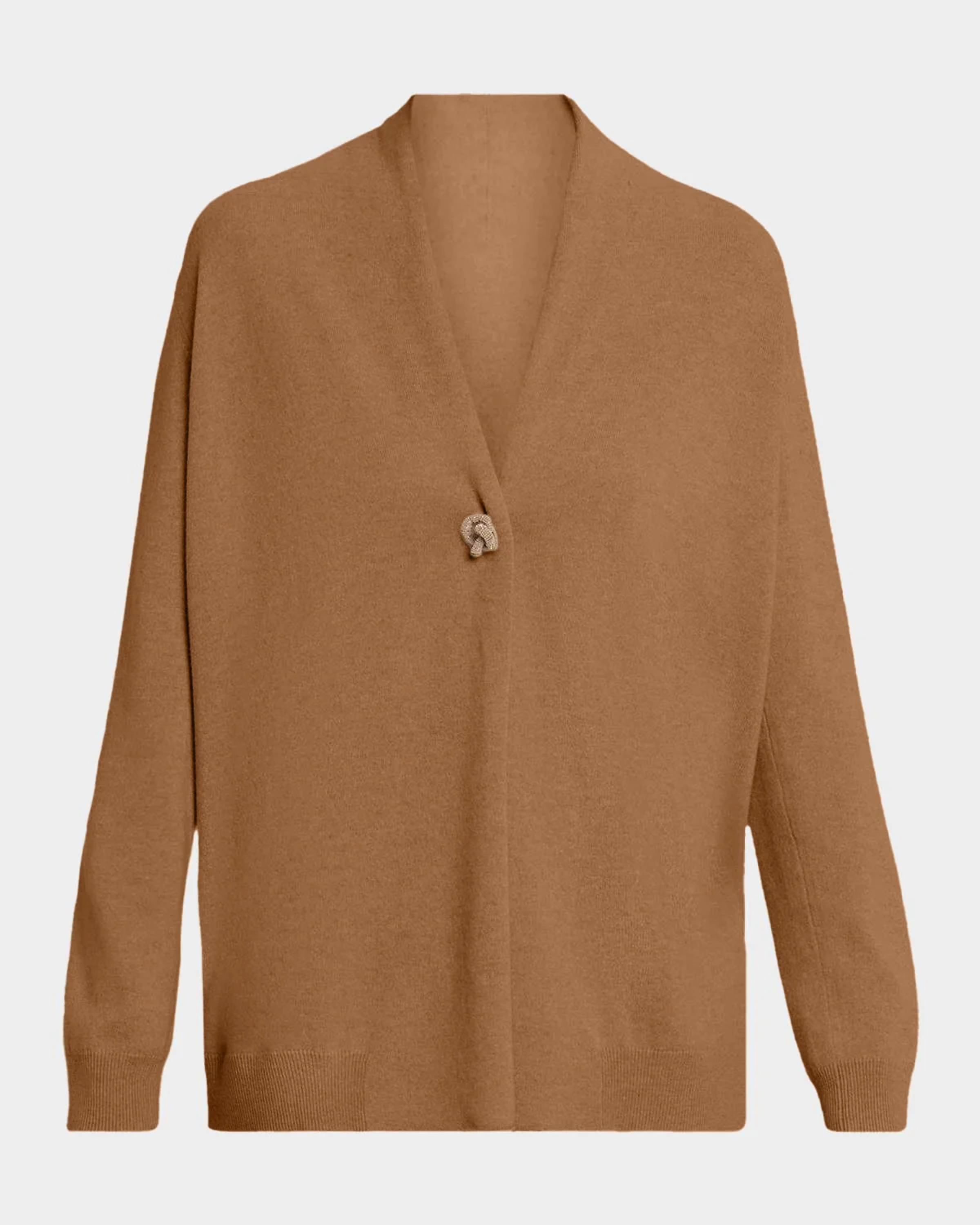 Fabiana Filippi Knot-Embellished Knit Cardigan | Neiman Marcus