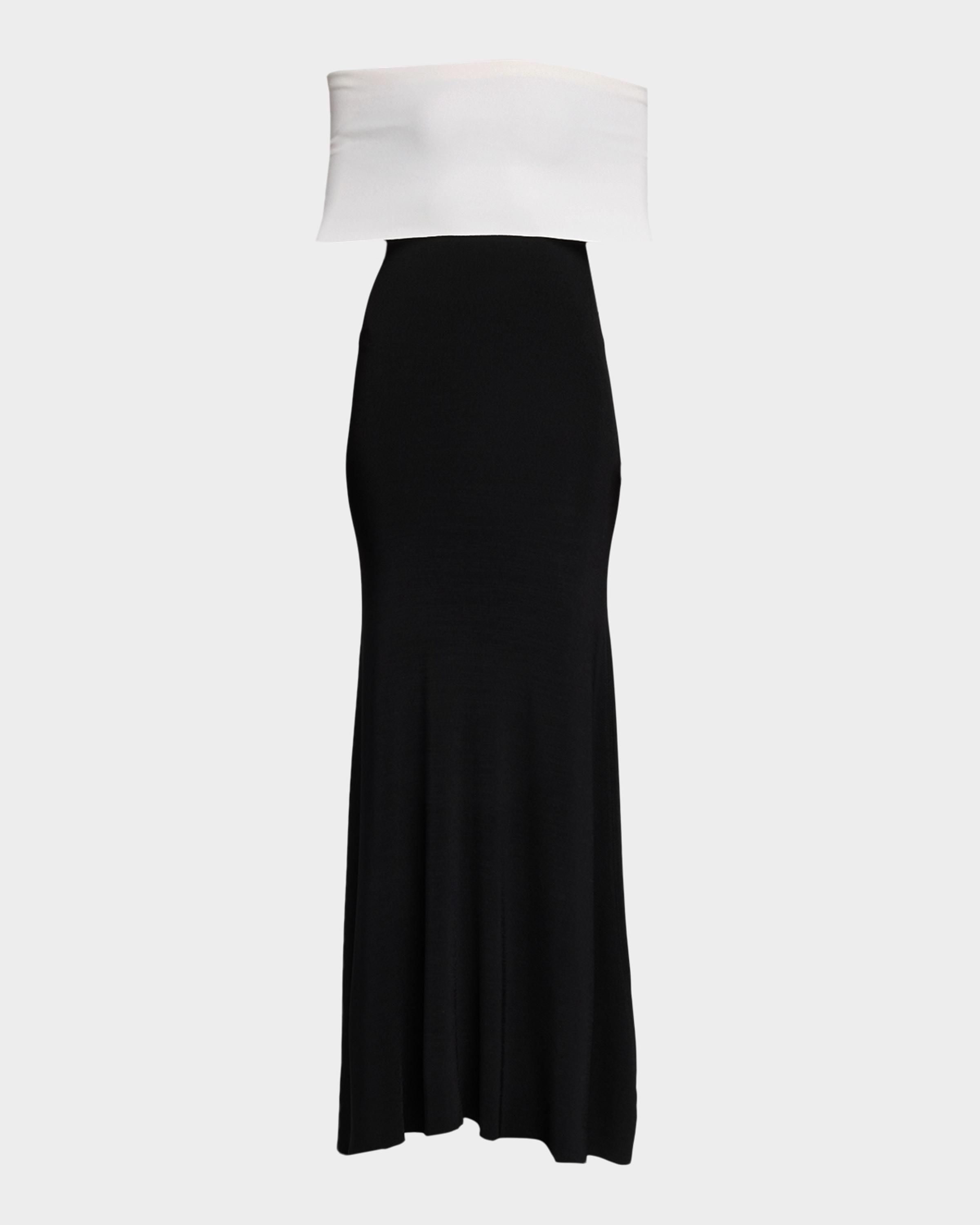 Roland Mouret Off-The-Shoulder Knit Trumpet Gown | Neiman Marcus