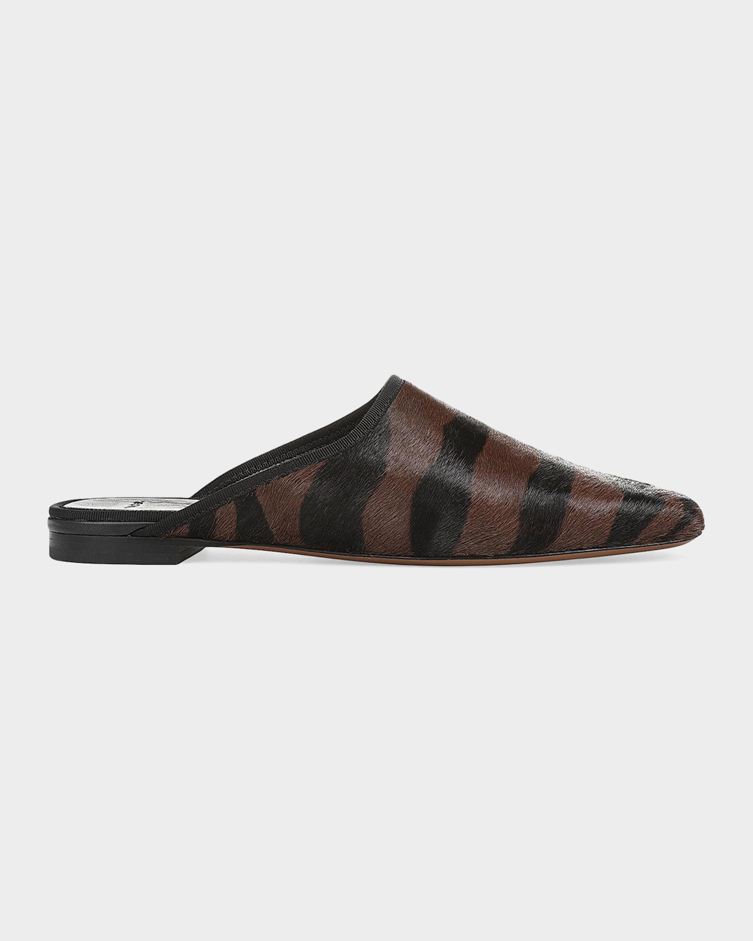 Vince Dakota Zebra Calf Hair Mules | Neiman Marcus