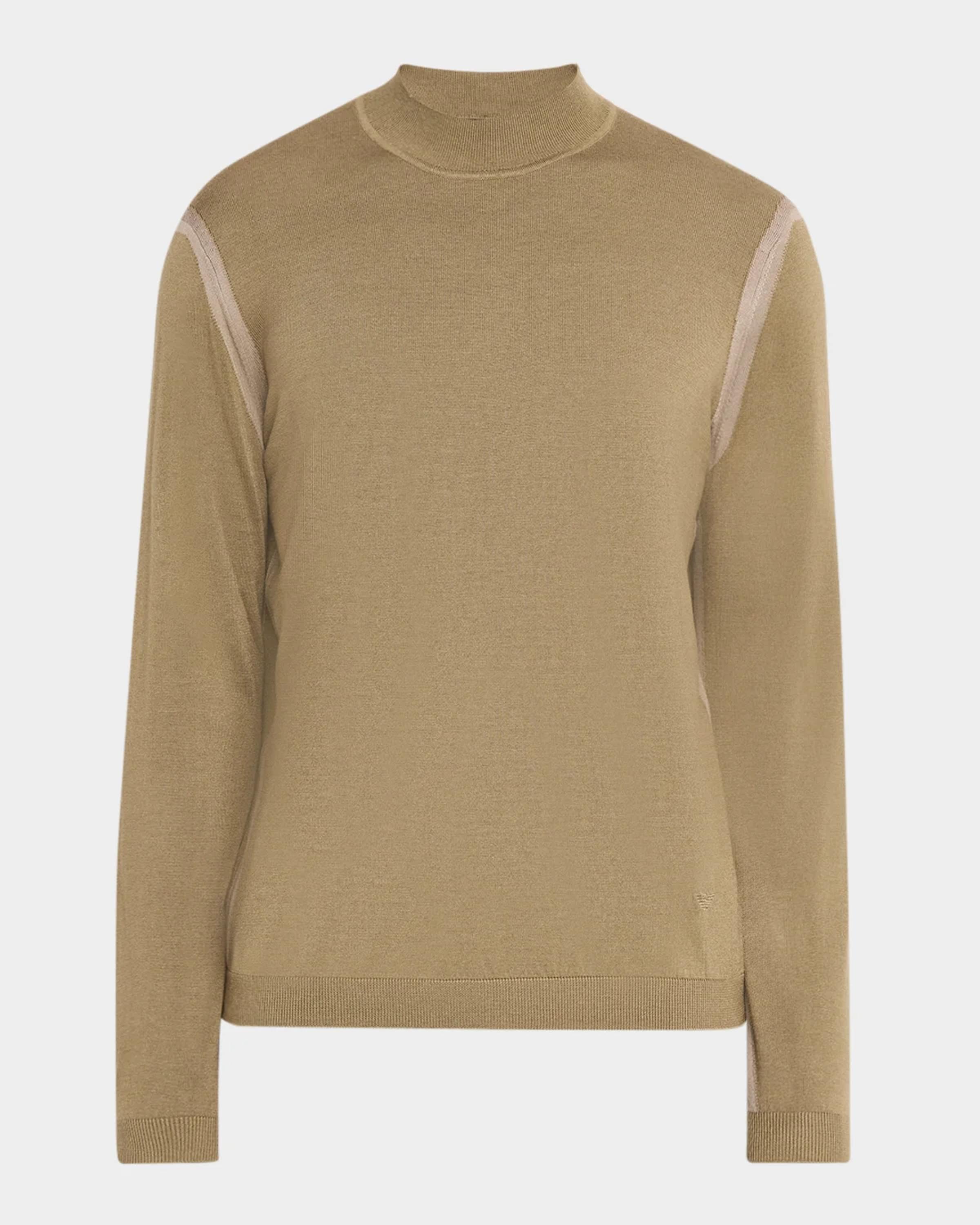 Emporio Armani Men's Silk-Blend Knit Mock Neck Sweater | Neiman Marcus