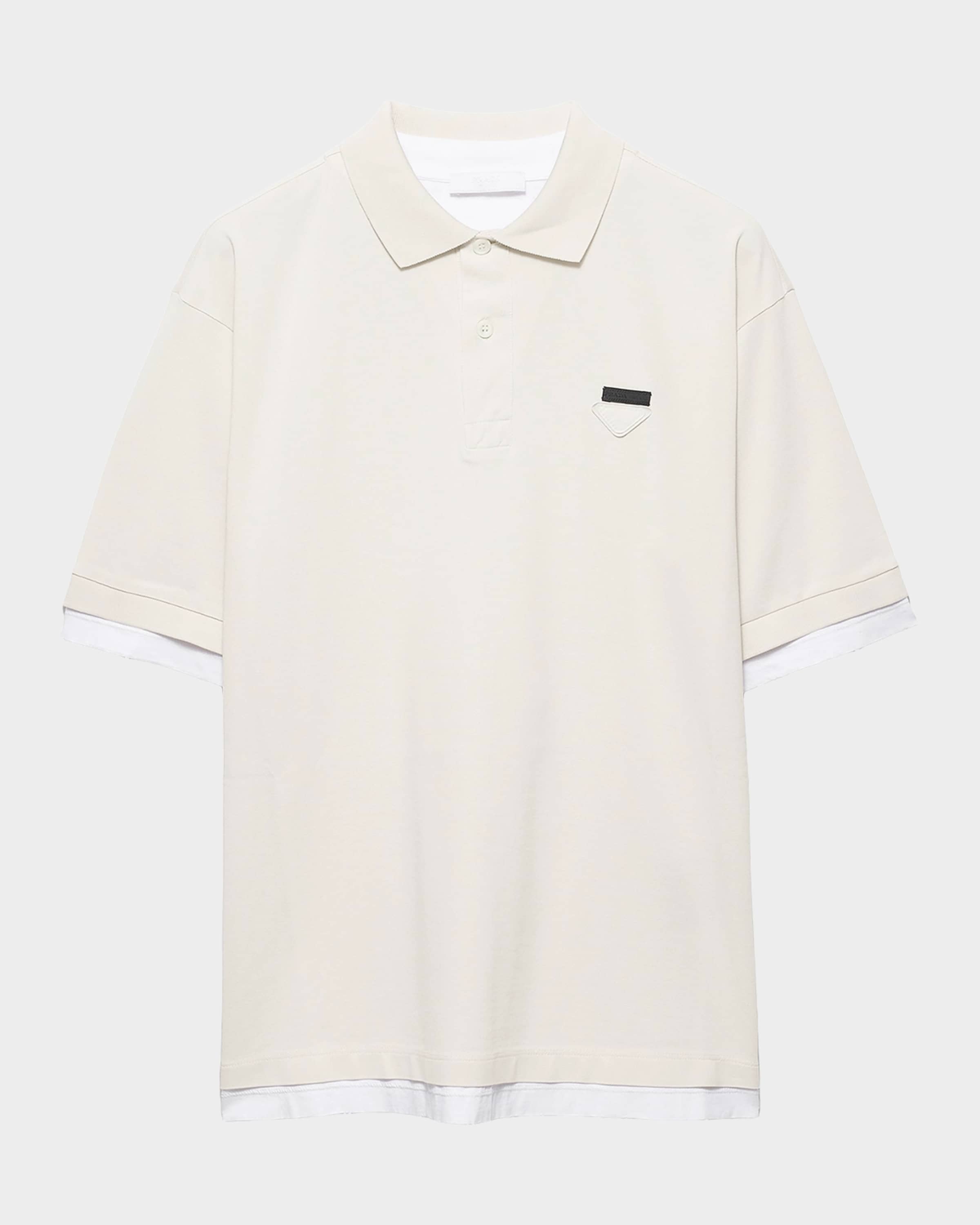 トップス 99s archive prada rubber polo shirt Prada 2018 blue rubber logo polo shirt — JAMES VELORIA