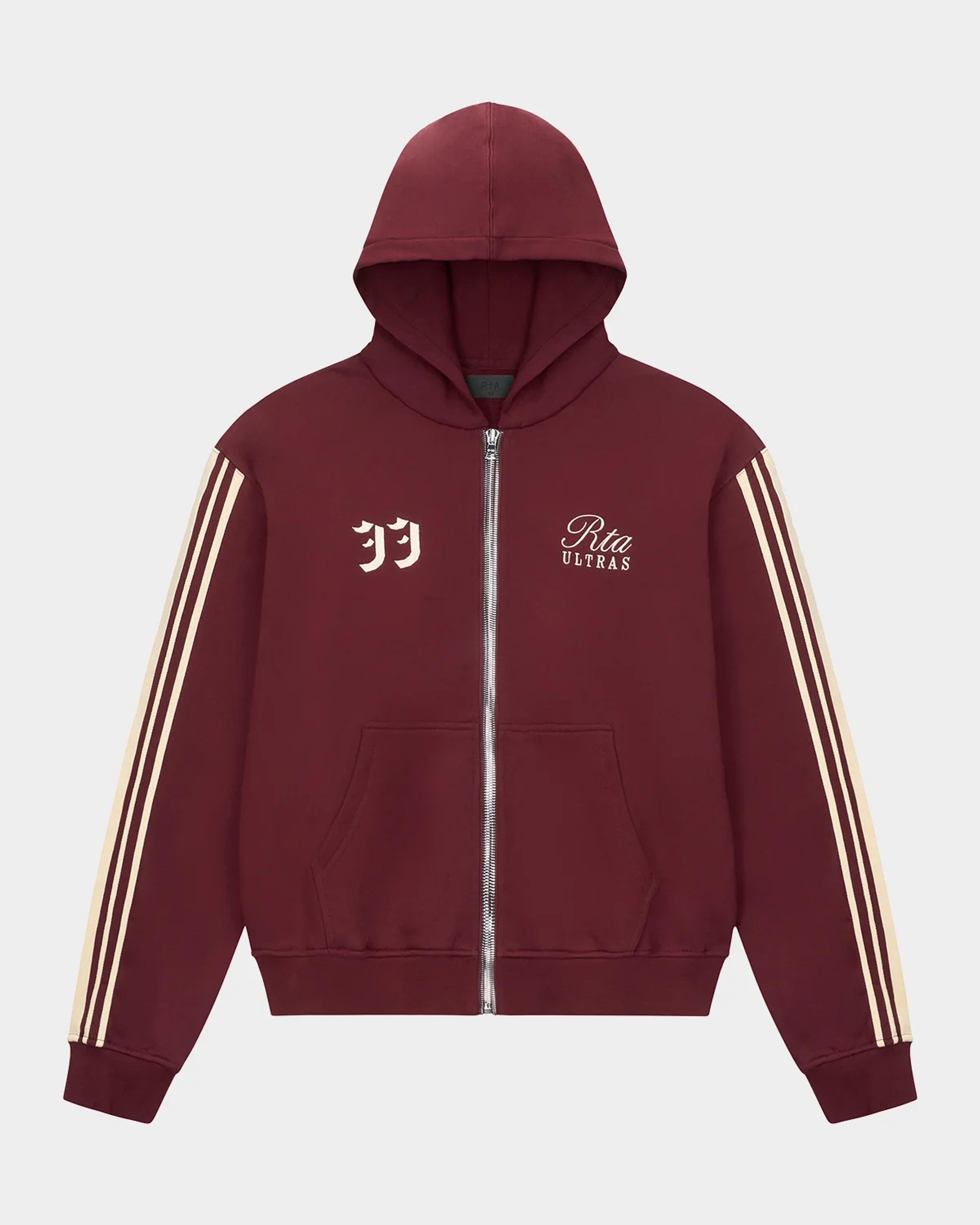 RTA Men's Striped-Sleeve Cotton Zip-Front Hoodie | Neiman Marcus