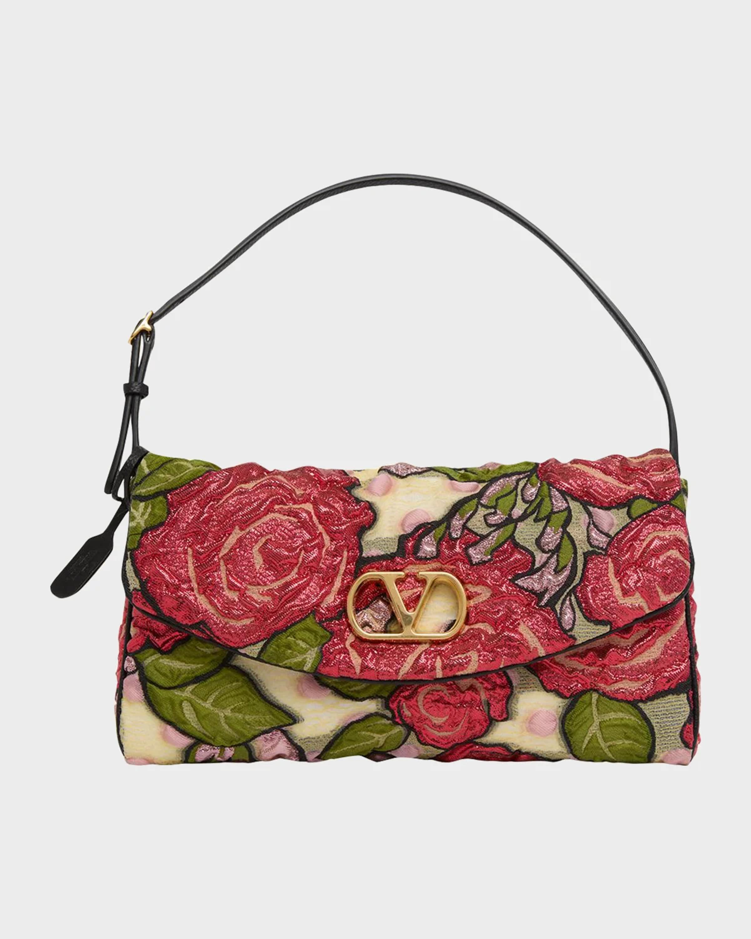 RED VALENTINO フラワーパズル ワンショルダー クラッチ 2WAY Valentino Garavani Small Floral Jacquard Shoulder Bag | Neiman Marcus