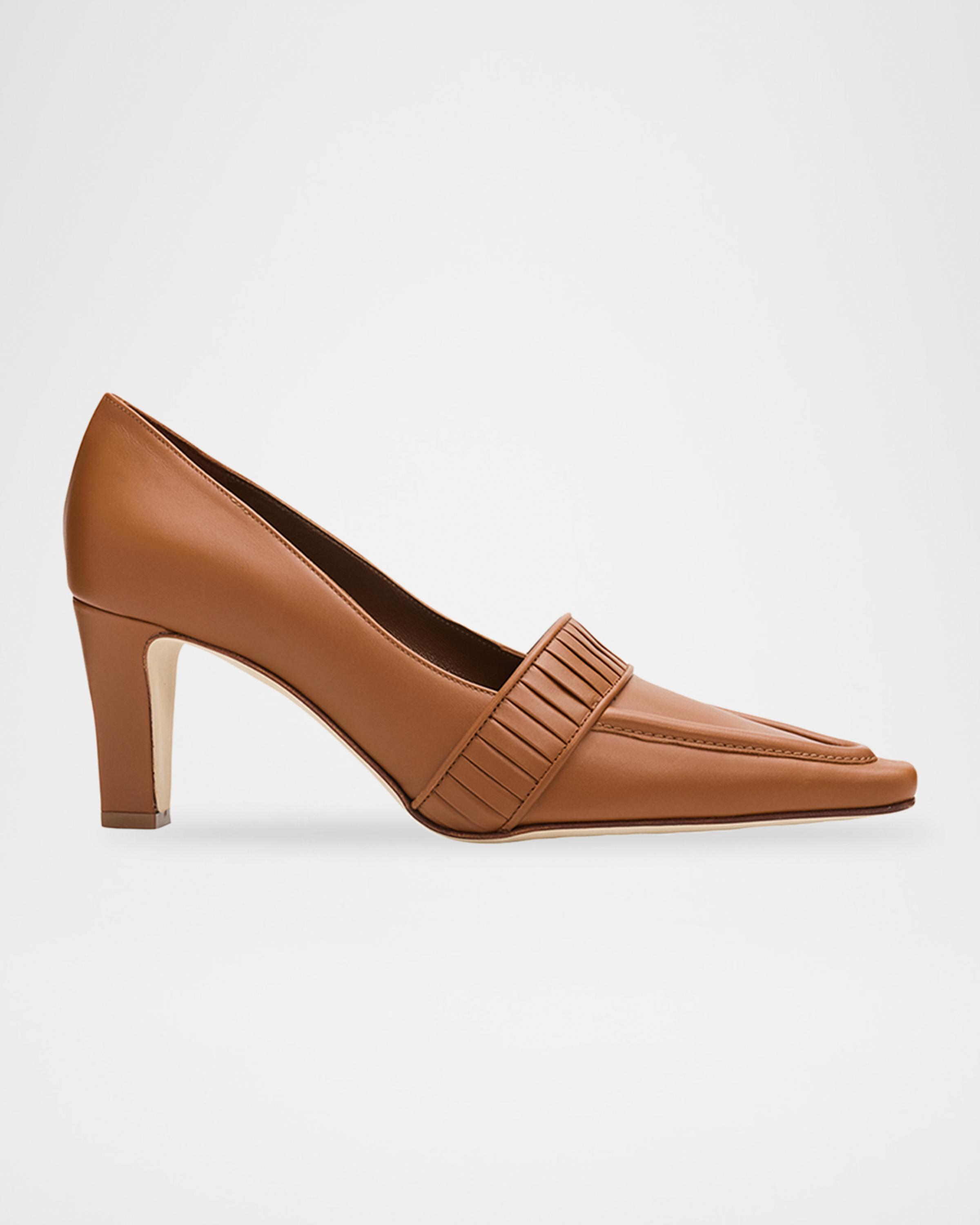 Manolo Blahnik 85mm Mindita Leather Pumps | Neiman Marcus
