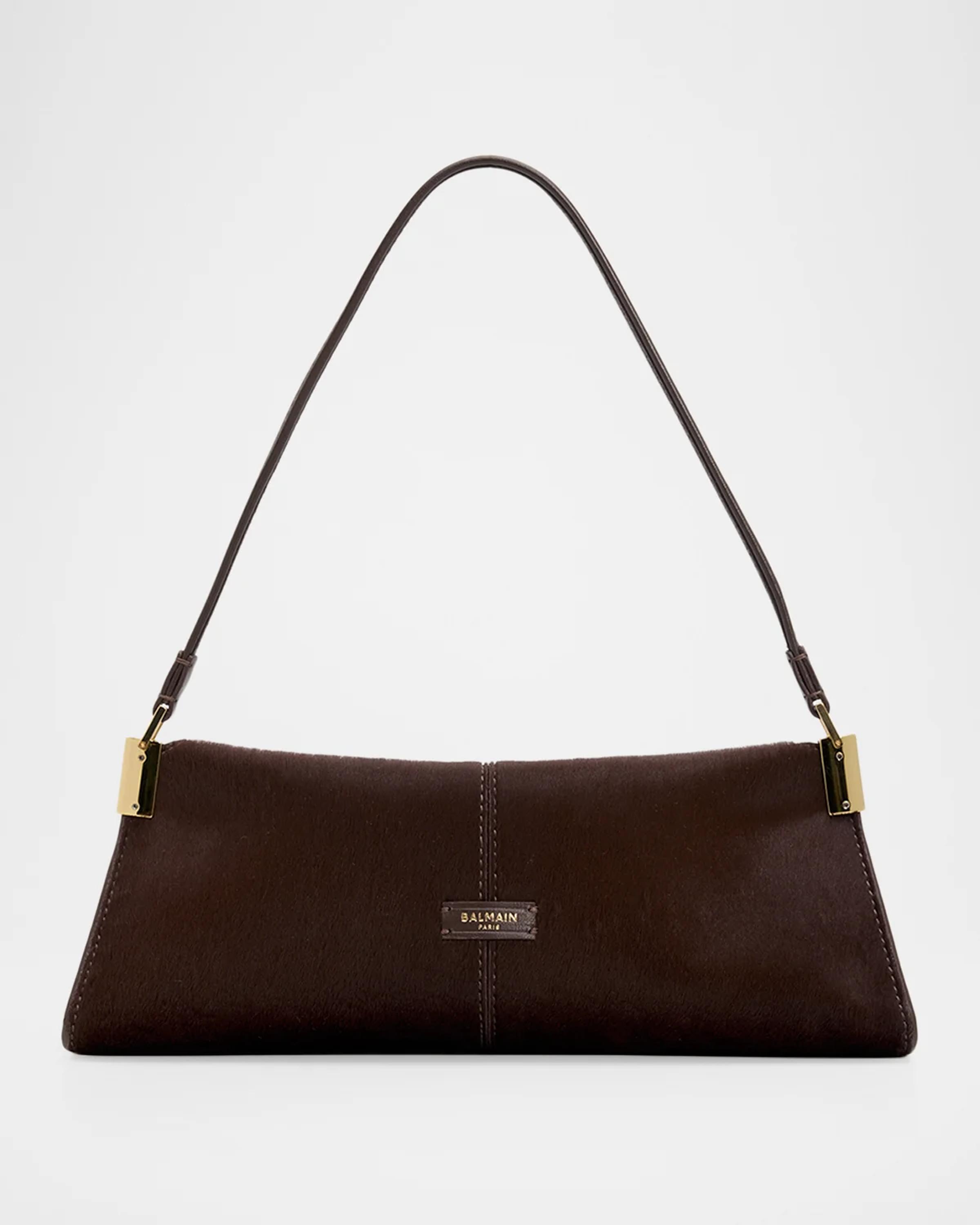 Balmain 64-83 Small Pony Hair Shoulder Bag | Neiman Marcus