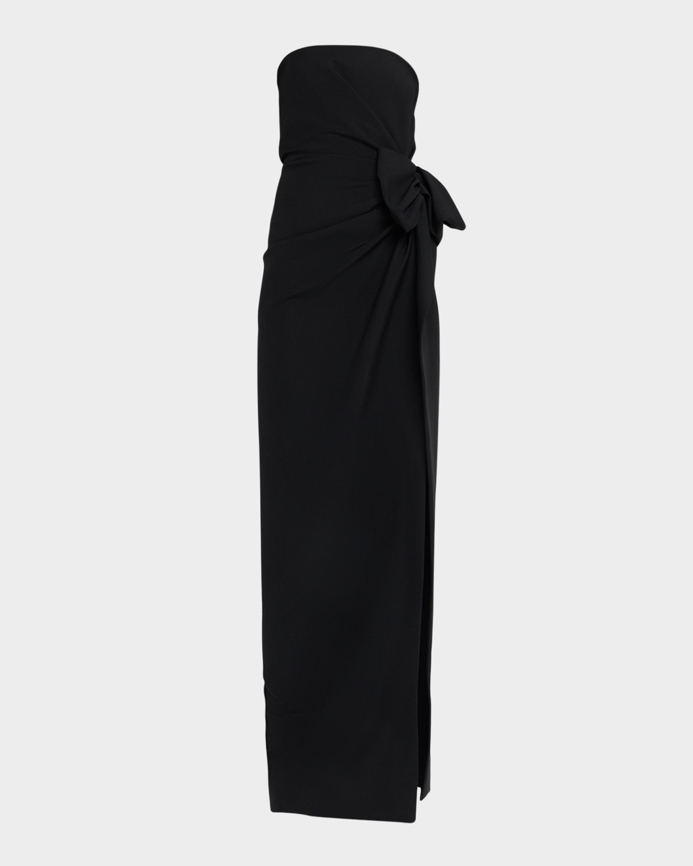 Strapless Wool Origami Bow Column Gown, image 4 of 5