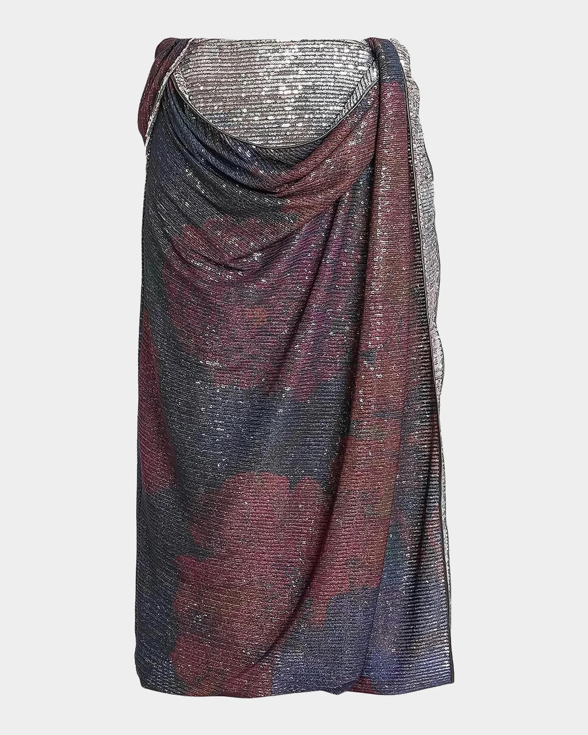 MM6 Maison Margiela Sequined Draped Midi Skirt | Neiman Marcus
