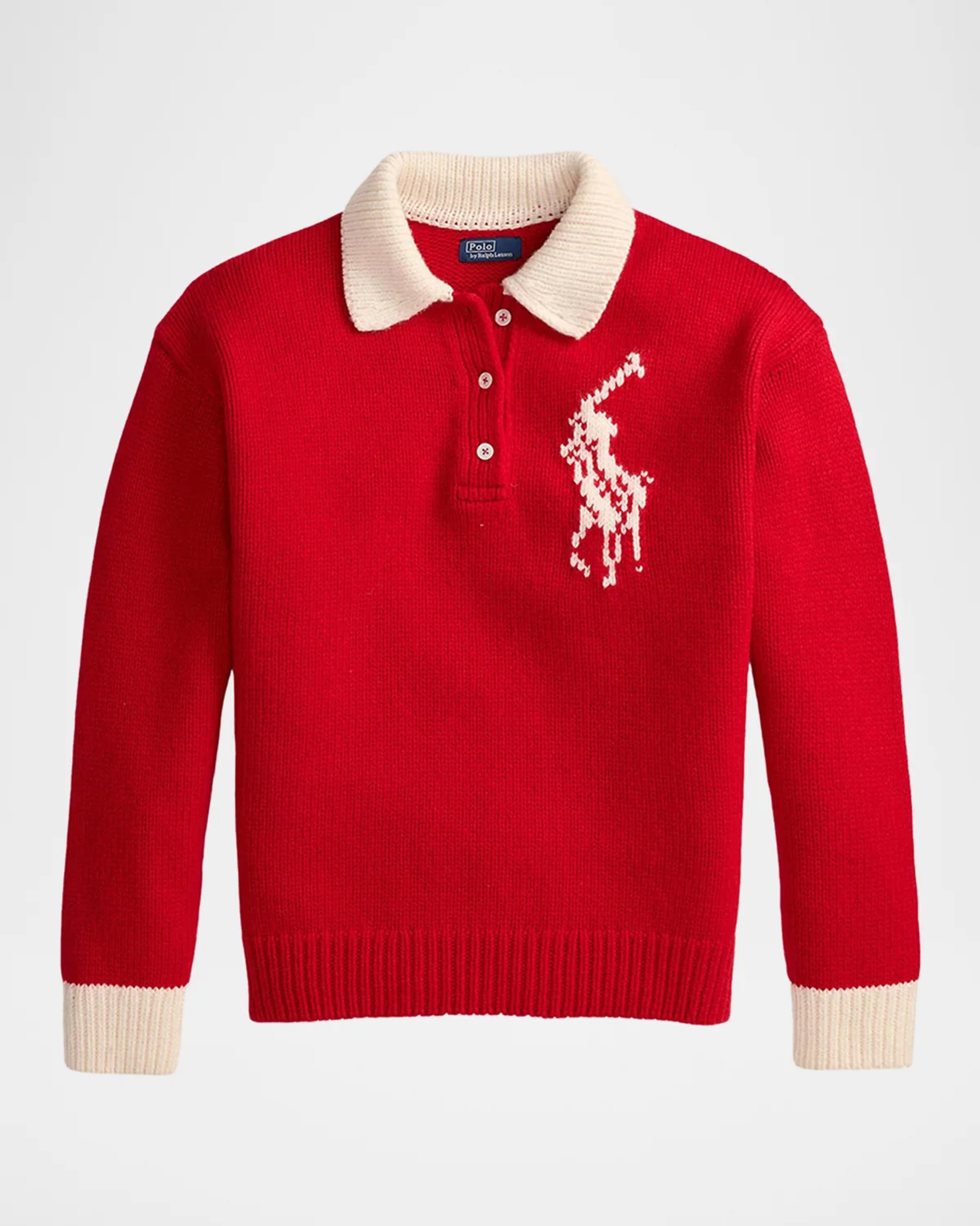 Polo Ralph Lauren Big Pony Wool Rugby Sweater | Neiman Marcus