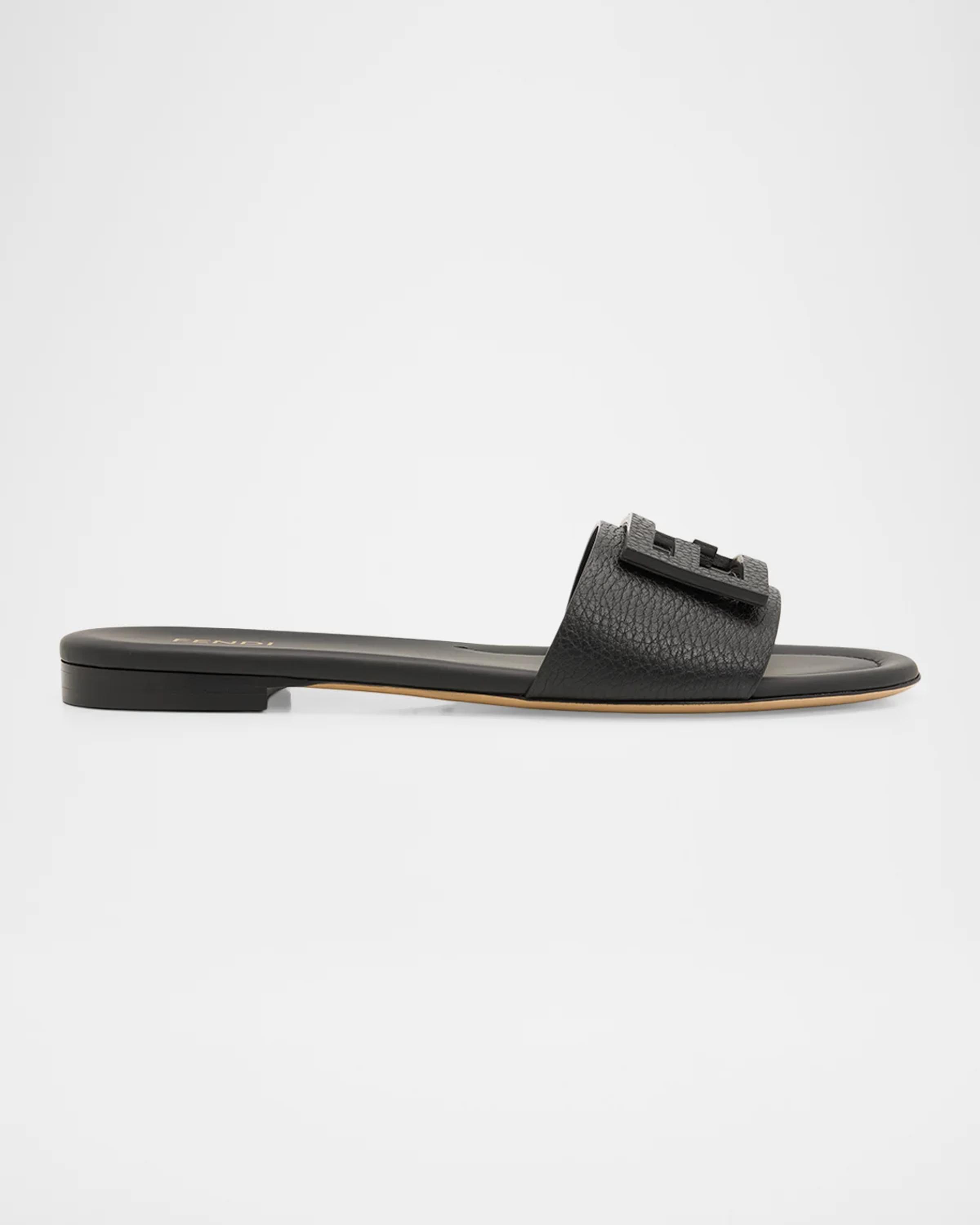 FF Leather Flat Sandals