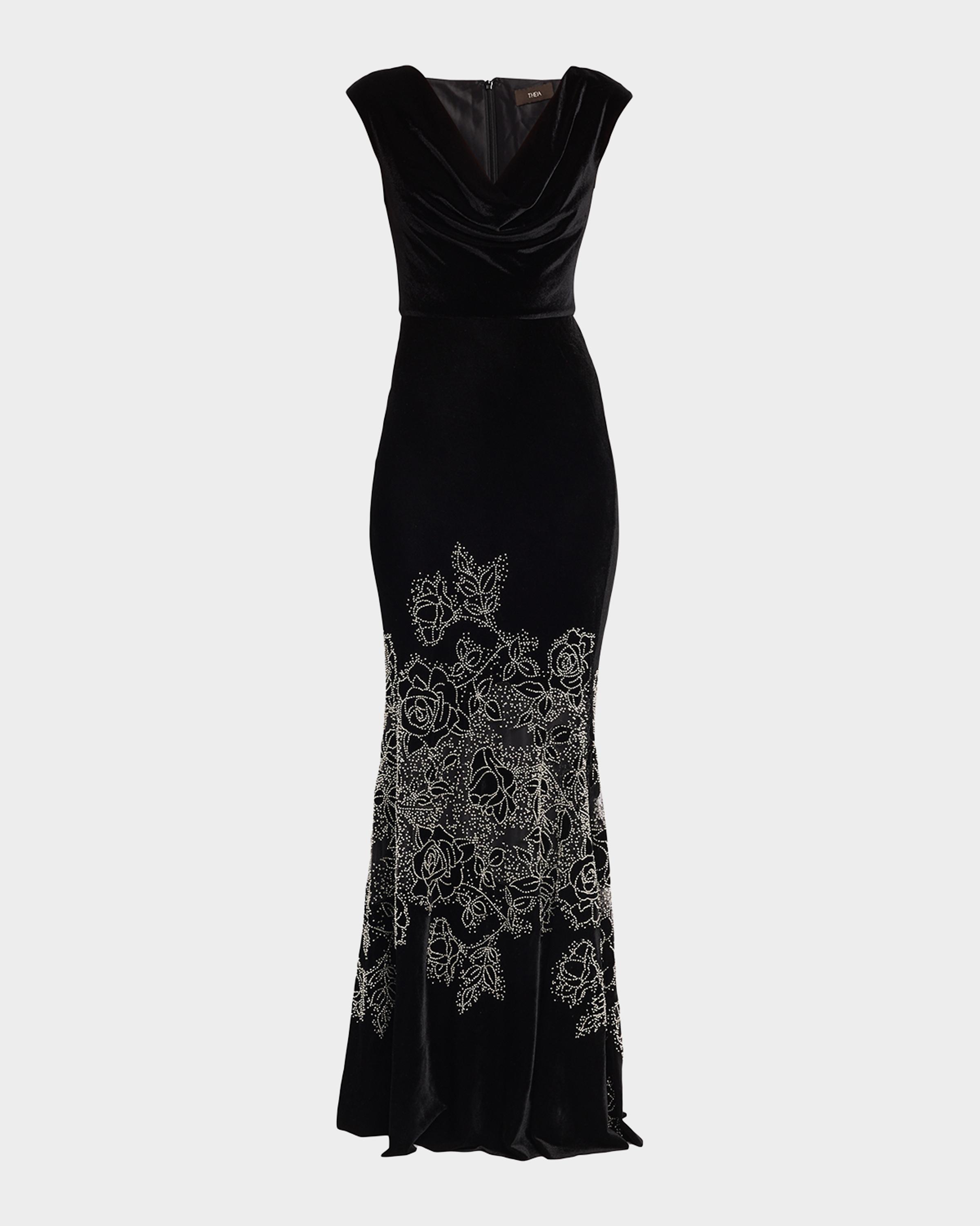 Cynthia Rowley Ophelia Beaded Velvet Gown | Neiman Marcus