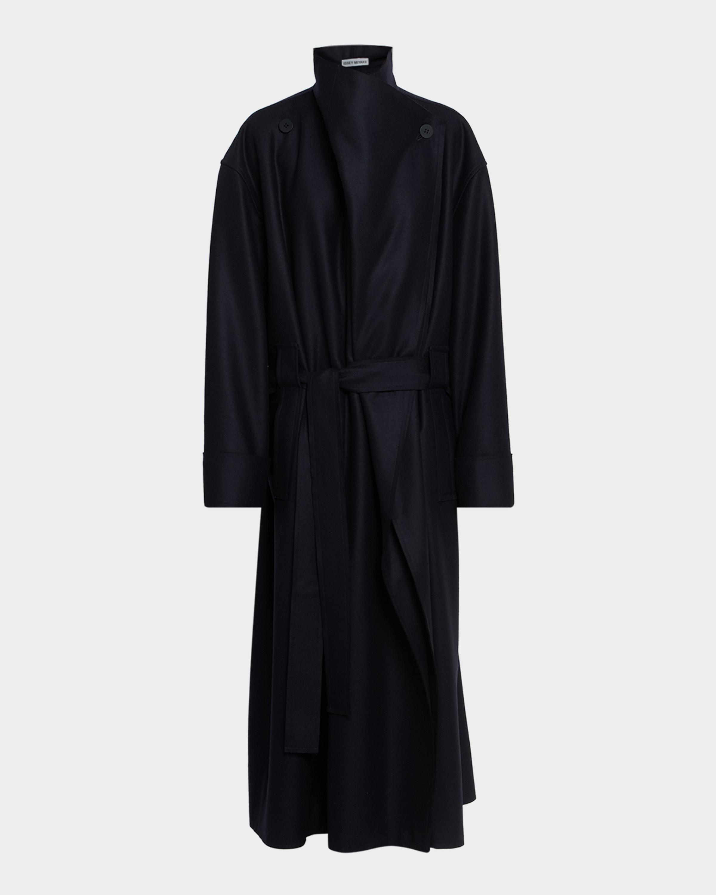 Issey Miyake Wool-Nylon Oversized Long Coat | Neiman Marcus