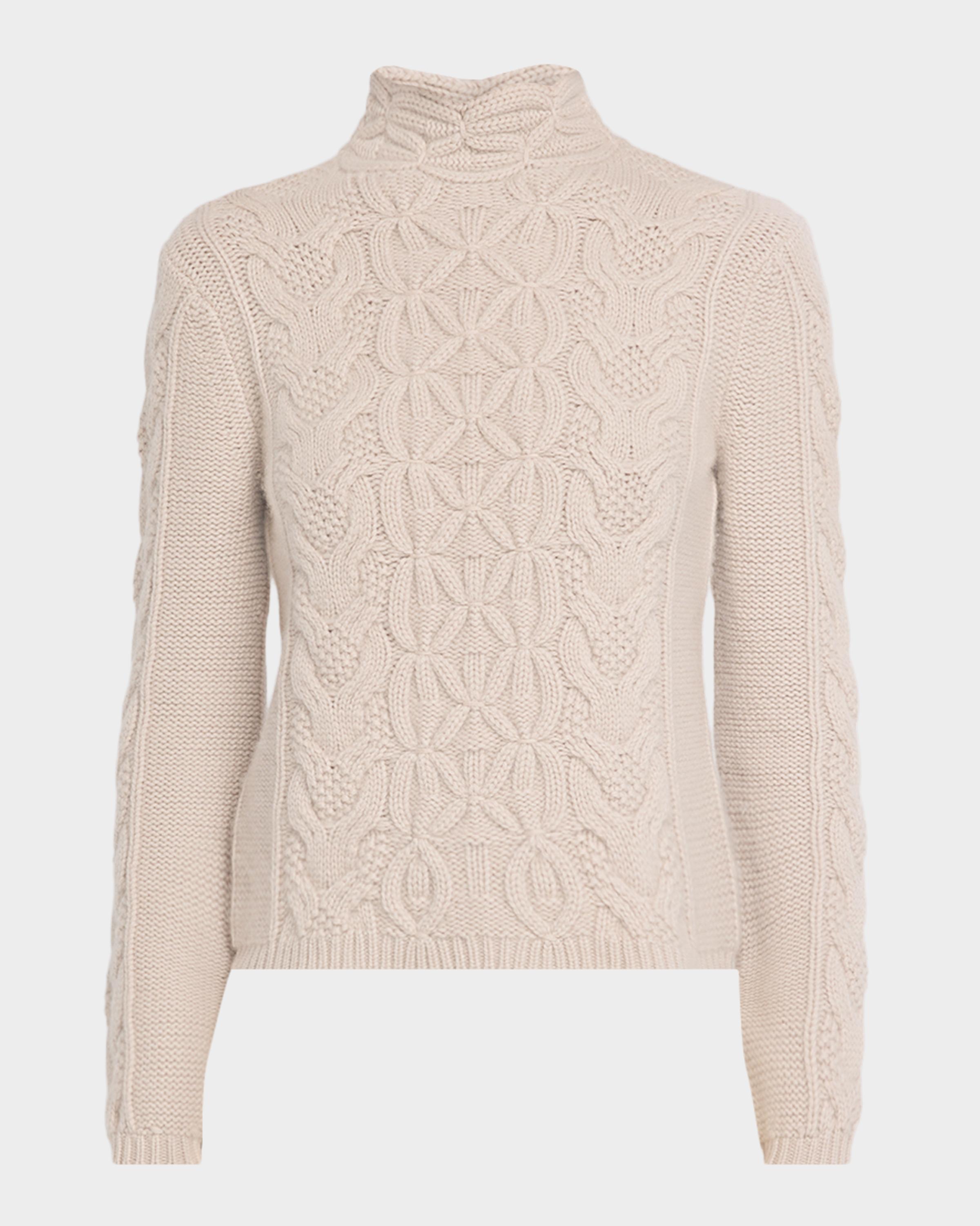TSE Cashmere Cashmere Mixed Cable-Knit Mock-Neck Sweater | Neiman
