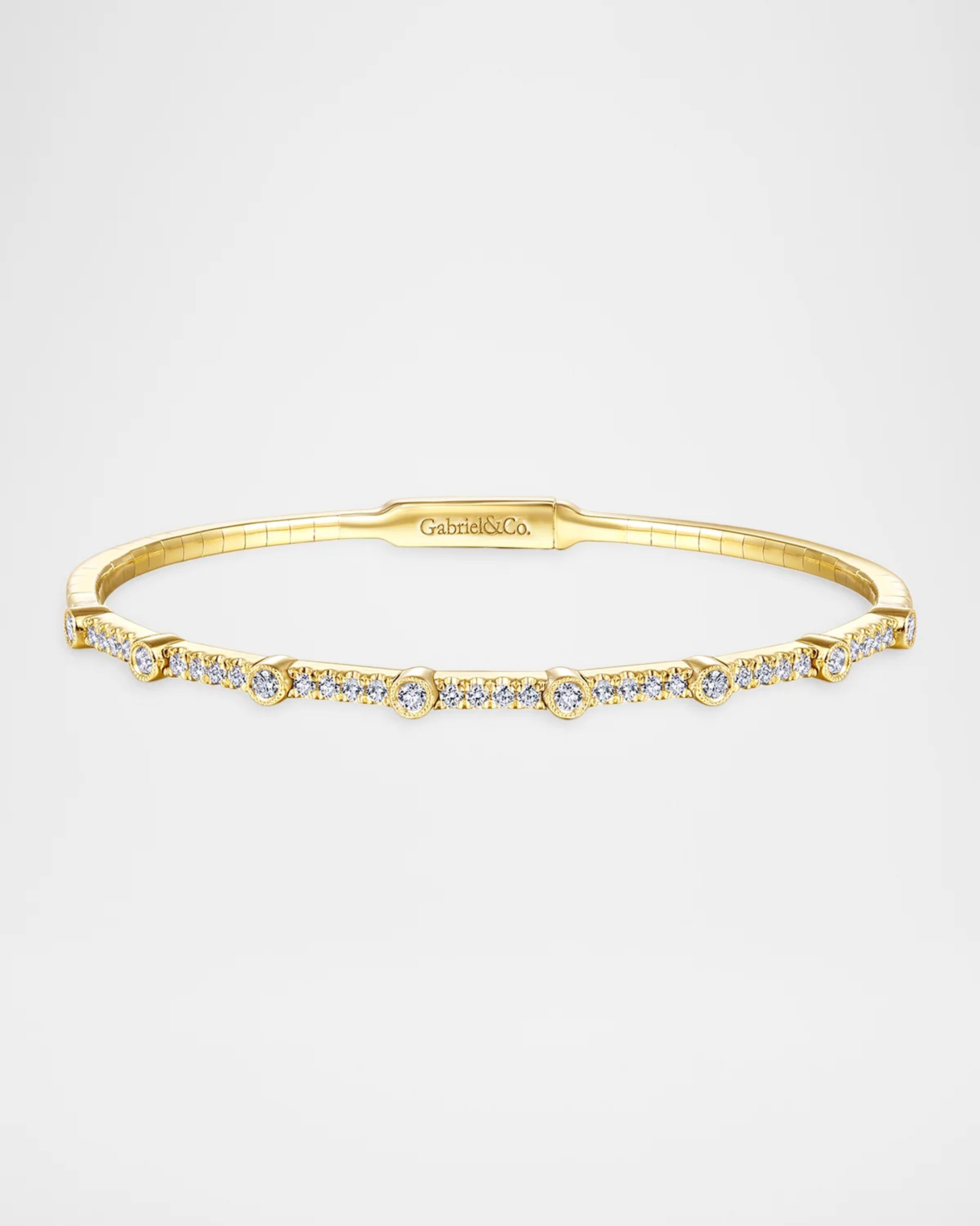 Gabriel & Co 14K Yellow Gold & 0.65 TCW Diamond Bangle | Neiman Marcus