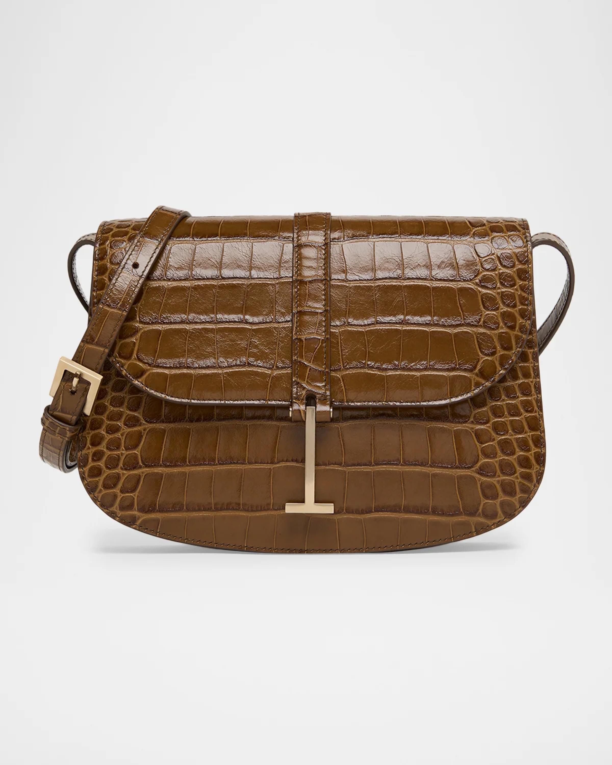 TOM FORD Kara Small Croc-Embossed Leather Crossbody Bag | Neiman