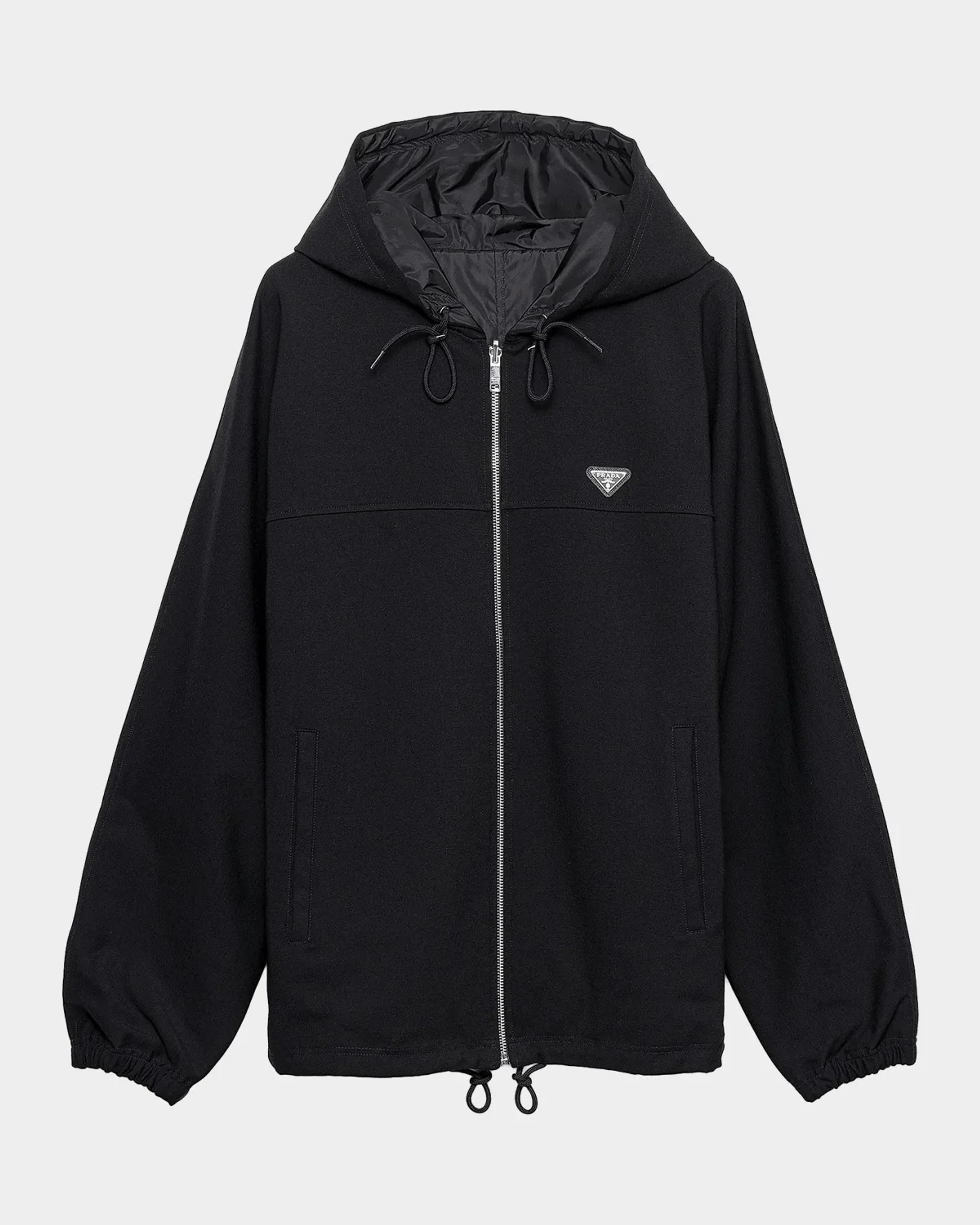 Prada Men's Technical Fleece Hoodie Jacket | Neiman Marcus
