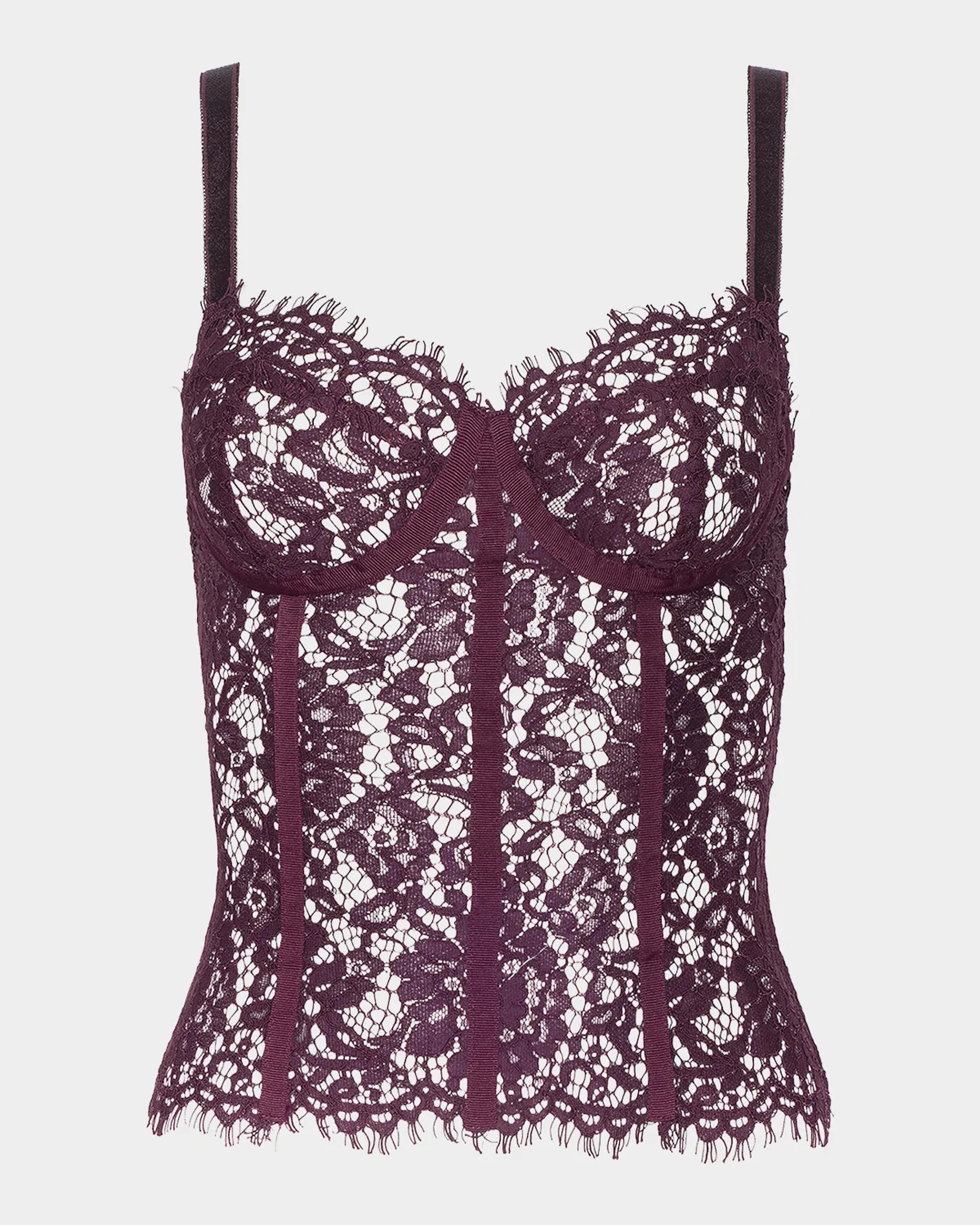 L'AGENCE Jenny Lace Bustier Top | Neiman Marcus
