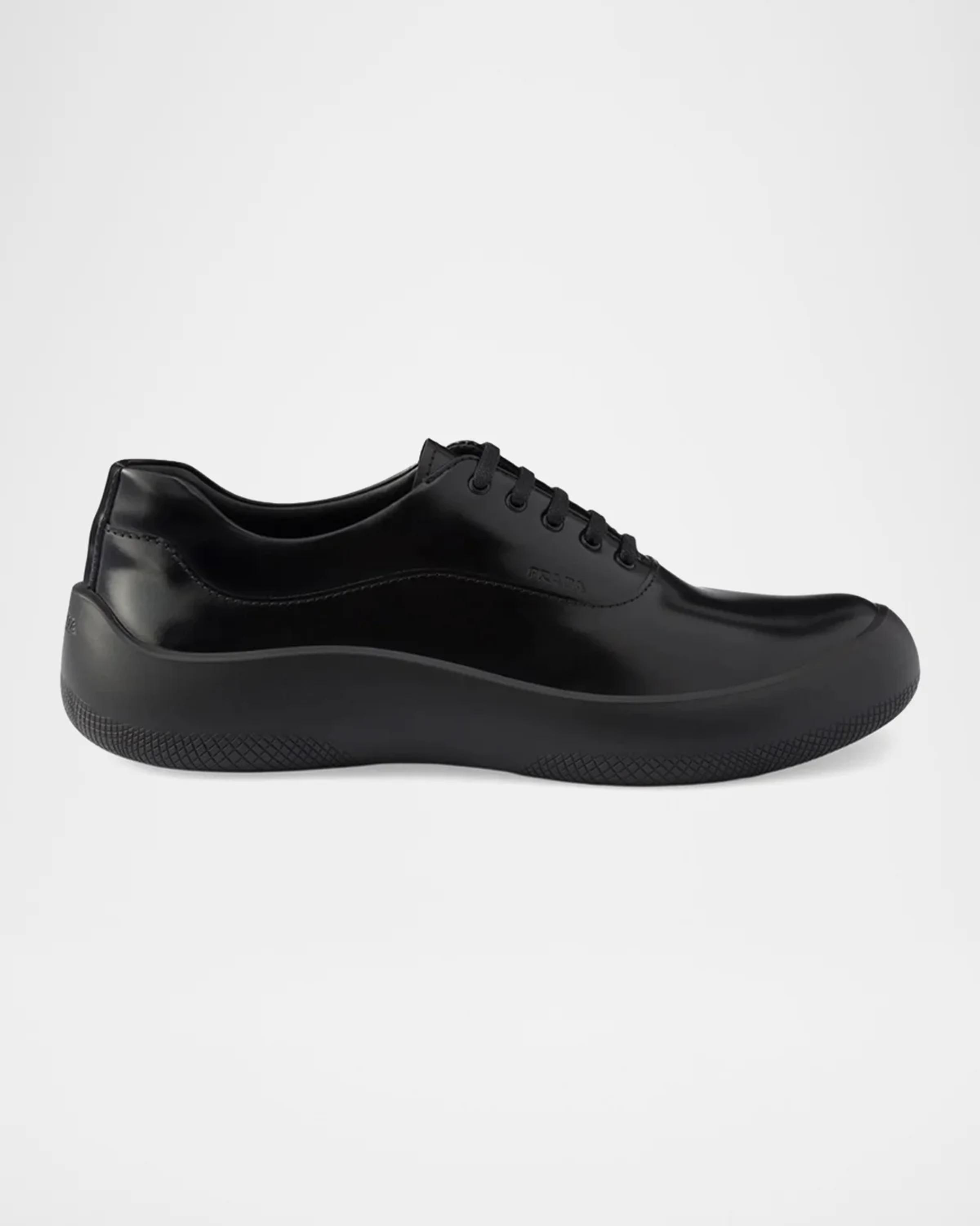 Prada Men's Brushed Leather Sneakers | Neiman Marcus