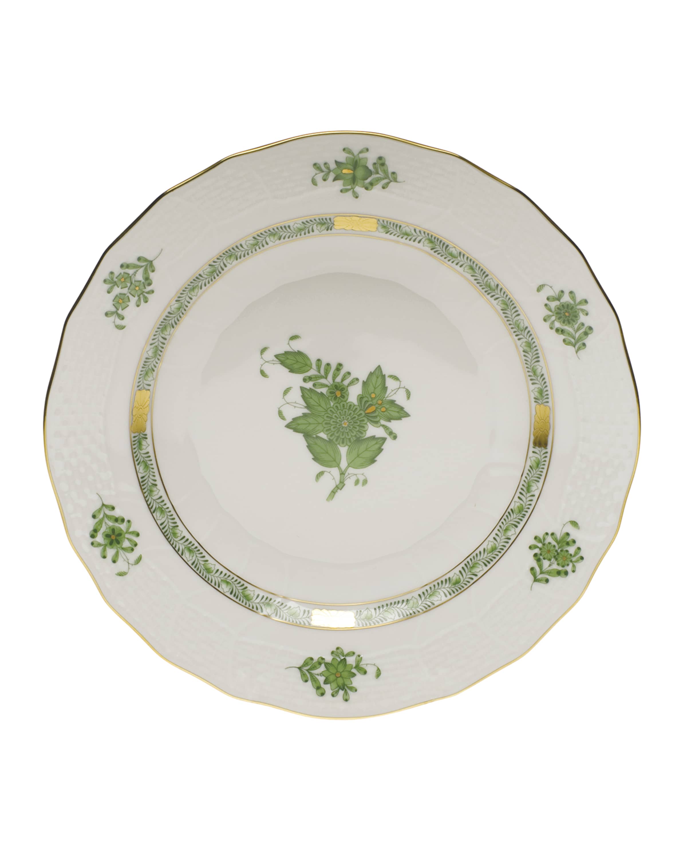 Herend Chinese Bouquet Green Dessert Plate