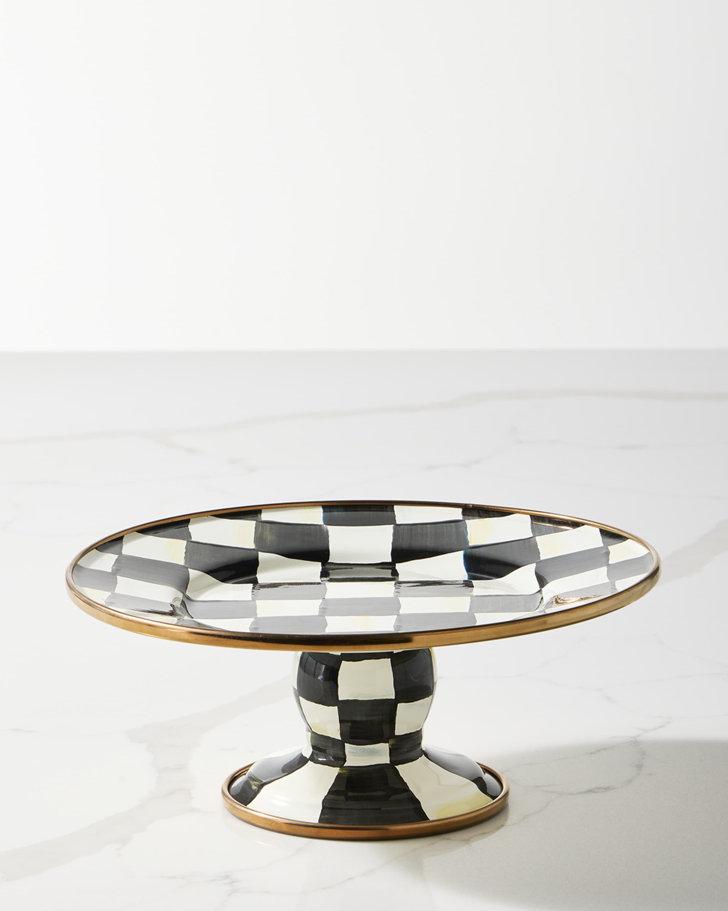 MacKenzie-Childs Mini Courtly Check Pedestal Platter | Neiman Marcus