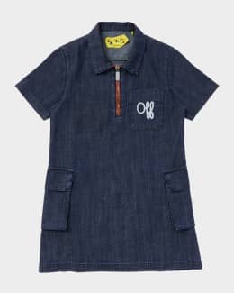 Girl's Script Type Denim Dress