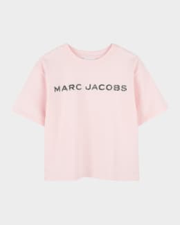 Girl's Rhinestone Logo Cotton Jersey Tee