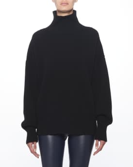 Pheliana Turtleneck Melange Knit Cashmere Pullover Sweater