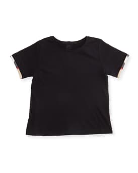 Burberry Tulisa Check Cuff Jersey Tee Size 3M 3Y Neiman Marcus