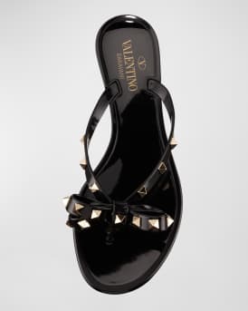 Rockstud PVC Flat Thong Sandals