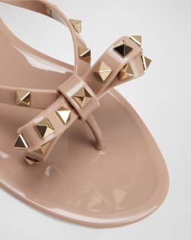 Rockstud PVC Flat Thong Sandals