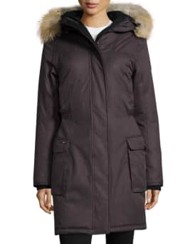 Nobis Abby Knee Length Coat with Fur Hood Neiman Marcus