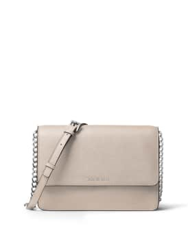 Michael Kors Daniela Large Saffiano Leather Crossbody Bag In Pale