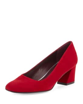 Stuart Weitzman Marymid Suede Mid Heel Pump Neiman Marcus