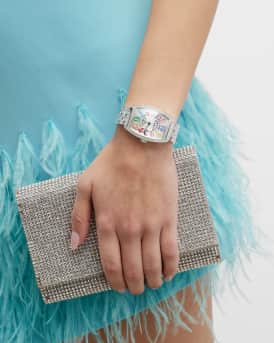 Stainless Steel Cintree Curvex Color Dreams Diamond Watch with Bracelet Strap