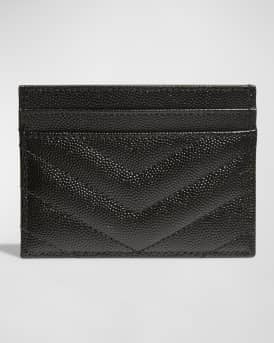 YSL Monogram Card Case in Grained Leather
