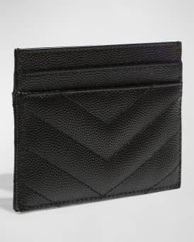 YSL Monogram Card Case in Grained Leather