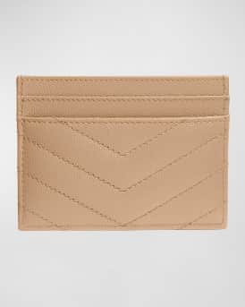 YSL Monogram Card Case in Grained Leather