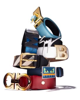 Visetos Reversible Matte-Buckle Belt