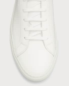 Men's Achilles Leather Low-Top Sneakers, White
